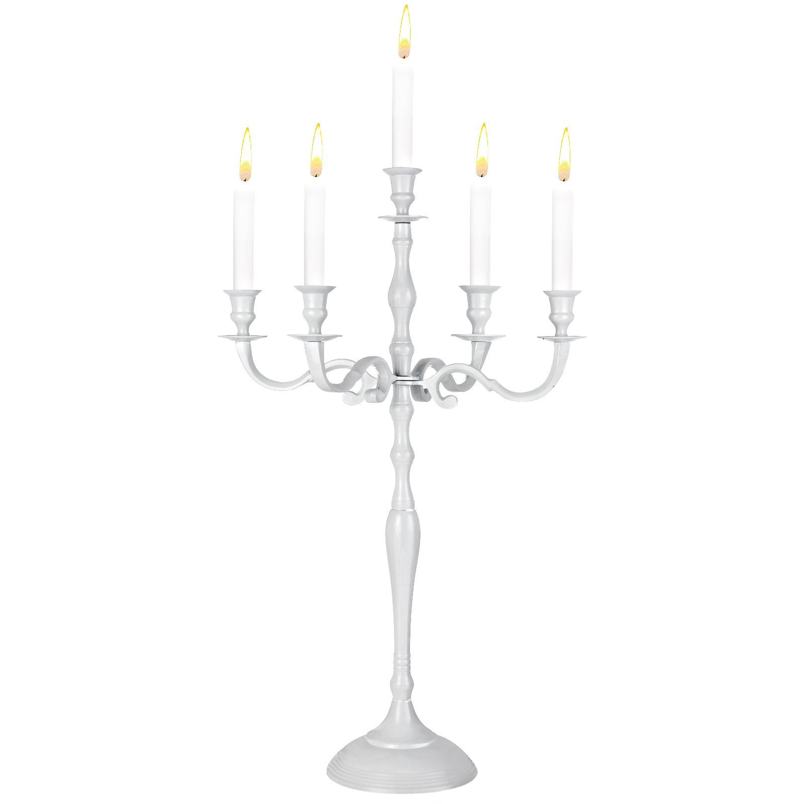 Deuba Kerzenständer (1 Stück), 1, 3 oder 5-armig verschied. Größen  Kerzenleuchter Silber Gold oder Weiß Metall Leuchter Weiß 60cm online  kaufen | OTTO