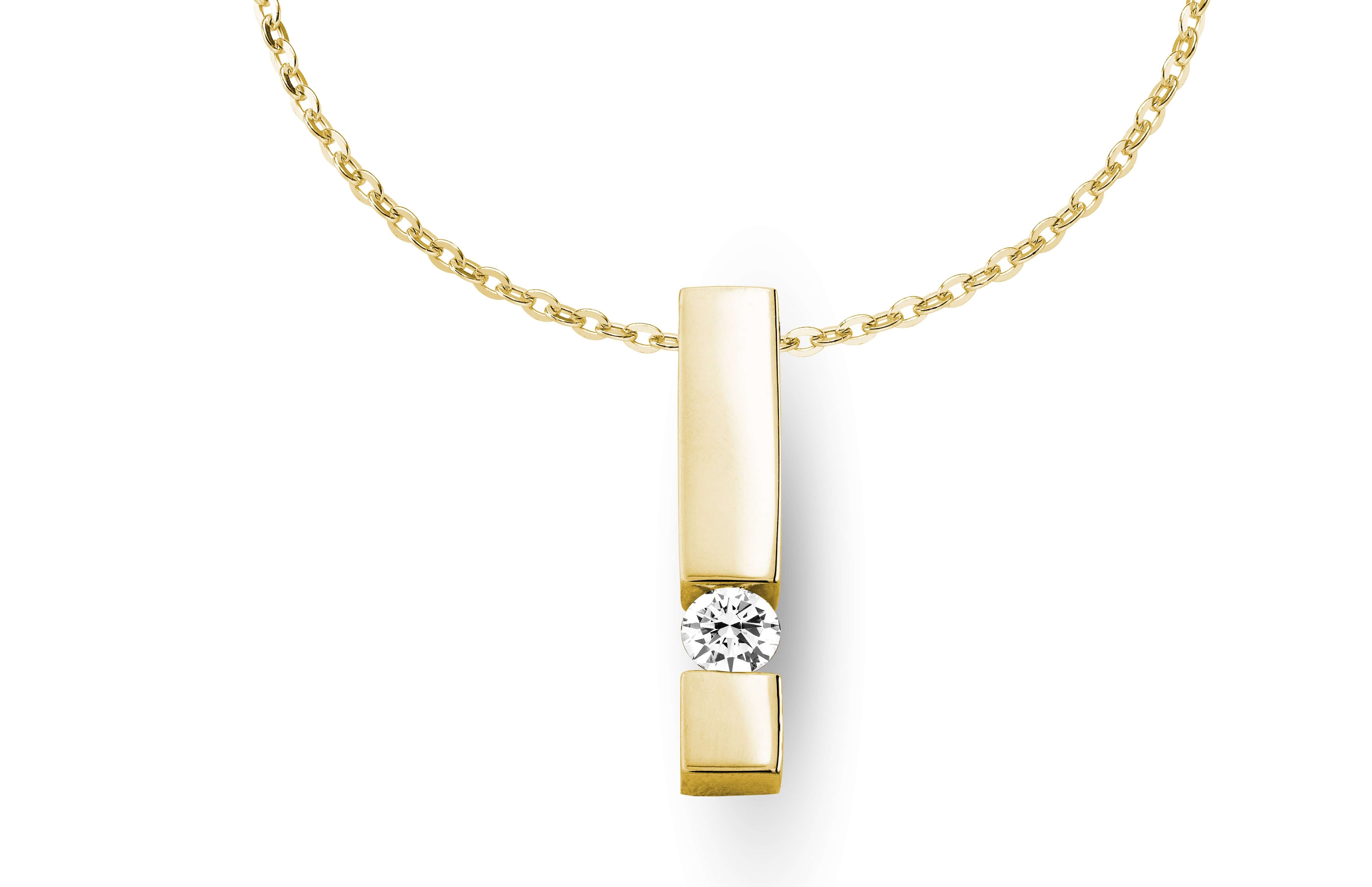 Adam & Eve Goldkette Halskette 585/- mit 0.10ct Brillant Gelbgold 0.10 ct.