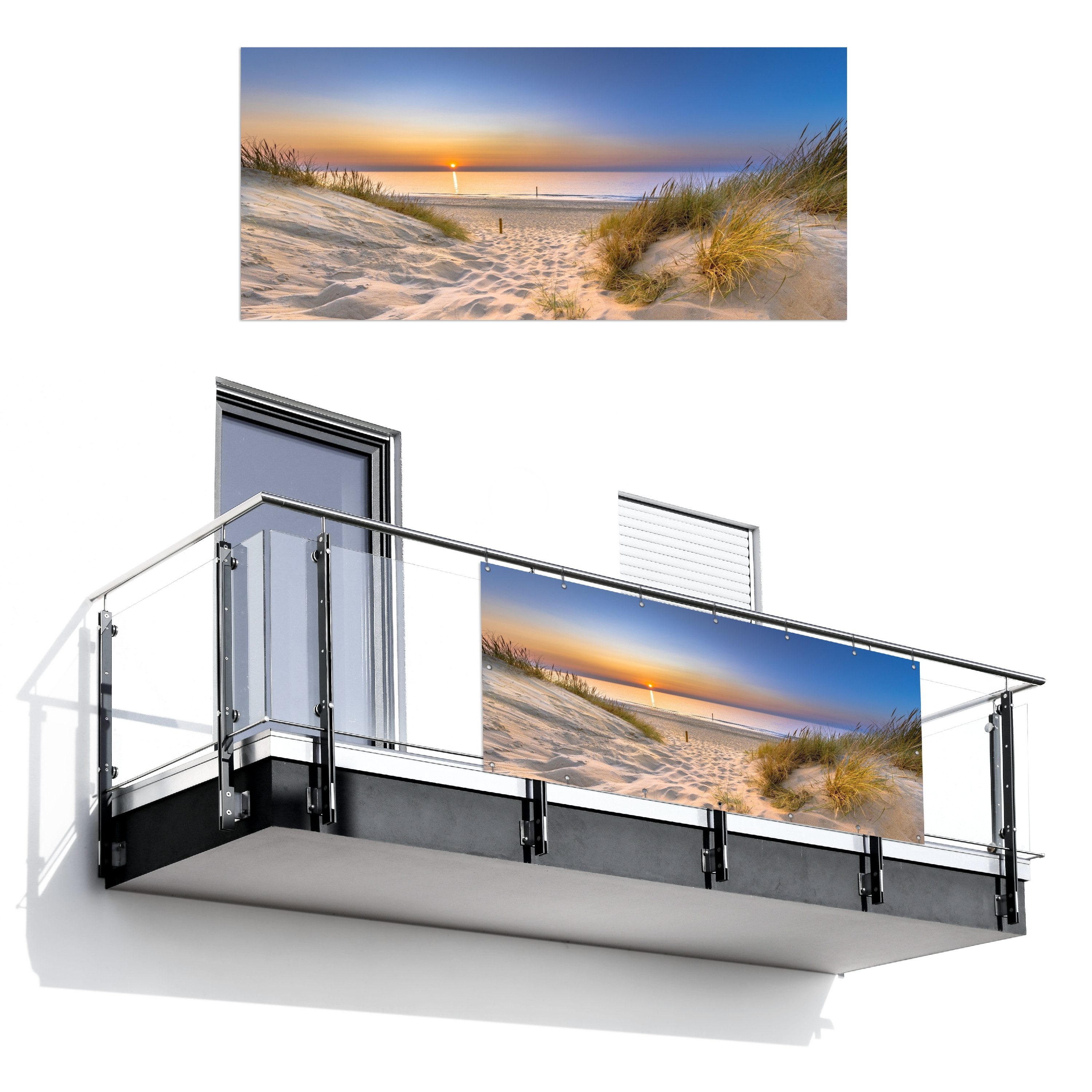 MuchoWow Balkonsichtschutz Düne - Sonnenuntergang - günstig online kaufen