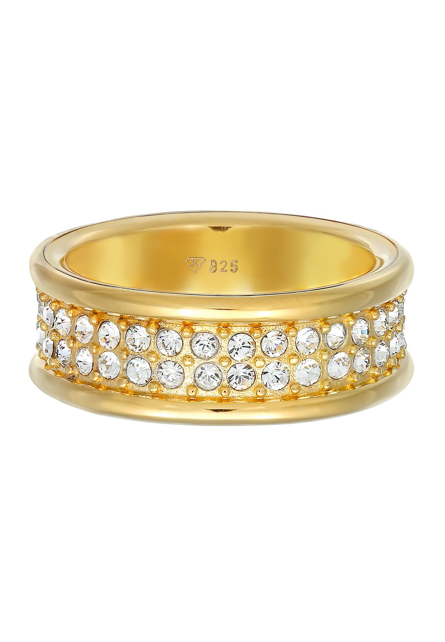 Fingerring Gold Elegant 925 Premium Silber Bandring Elli Kristall