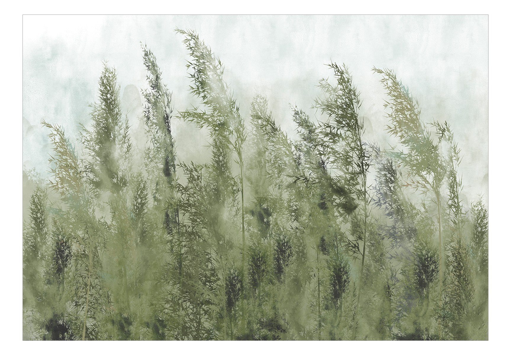 KUNSTLOFT Vliestapete Tall Grasses - m, halb-matt, Design lichtbeständige Green Tapete 1x0.7