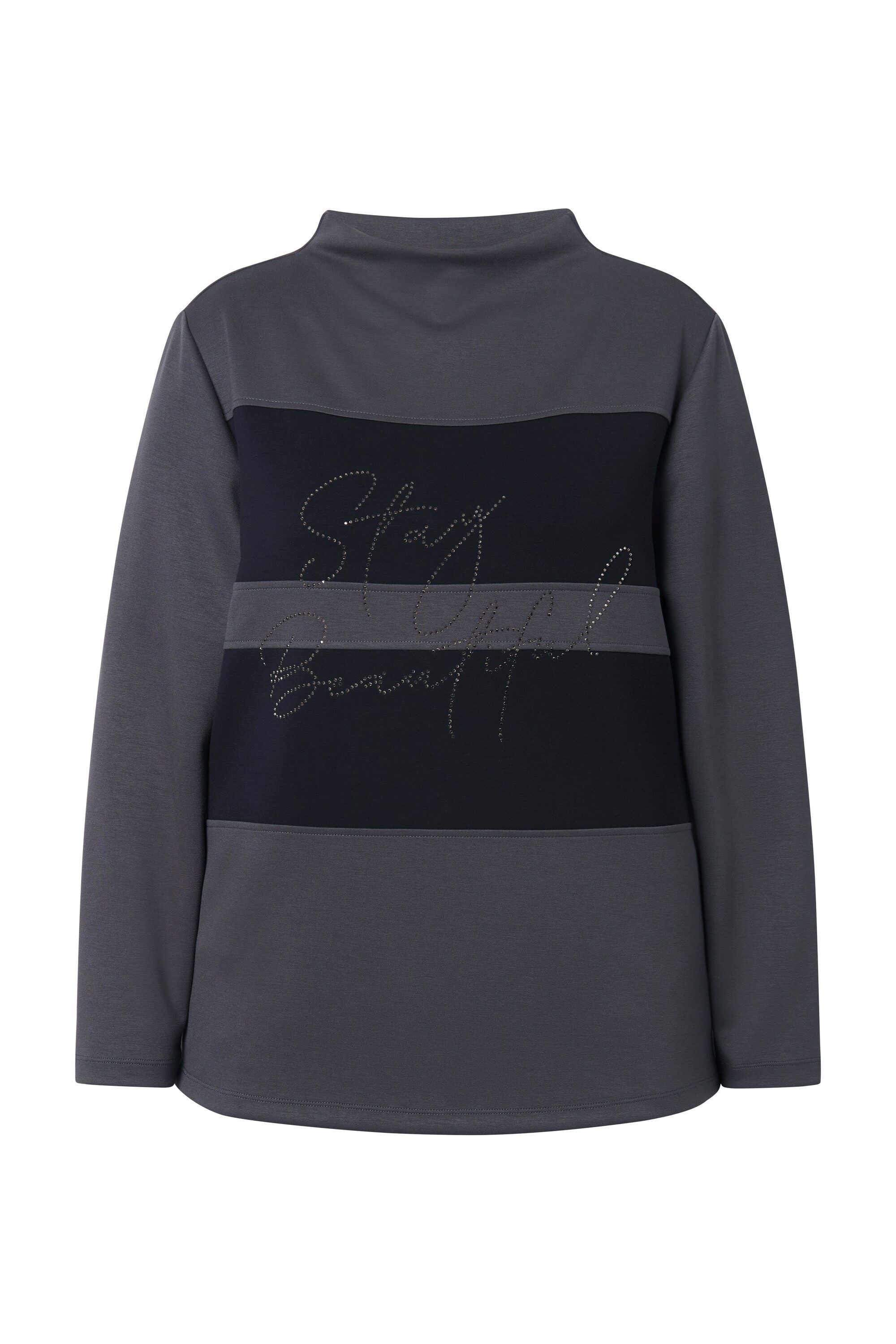 Ulla Popken Sweatshirt Sweatshirt Oversized Stehkragen günstig online kaufen