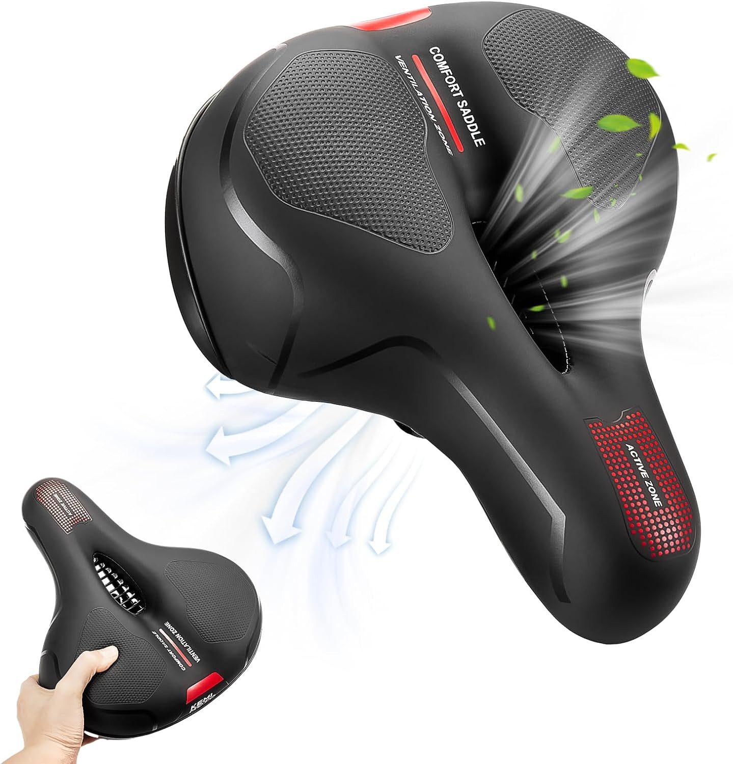 Fahrradsattel Bequemer Gel-Fahrradsattel Memory-Schaum wasserdicht für Damen Herren
