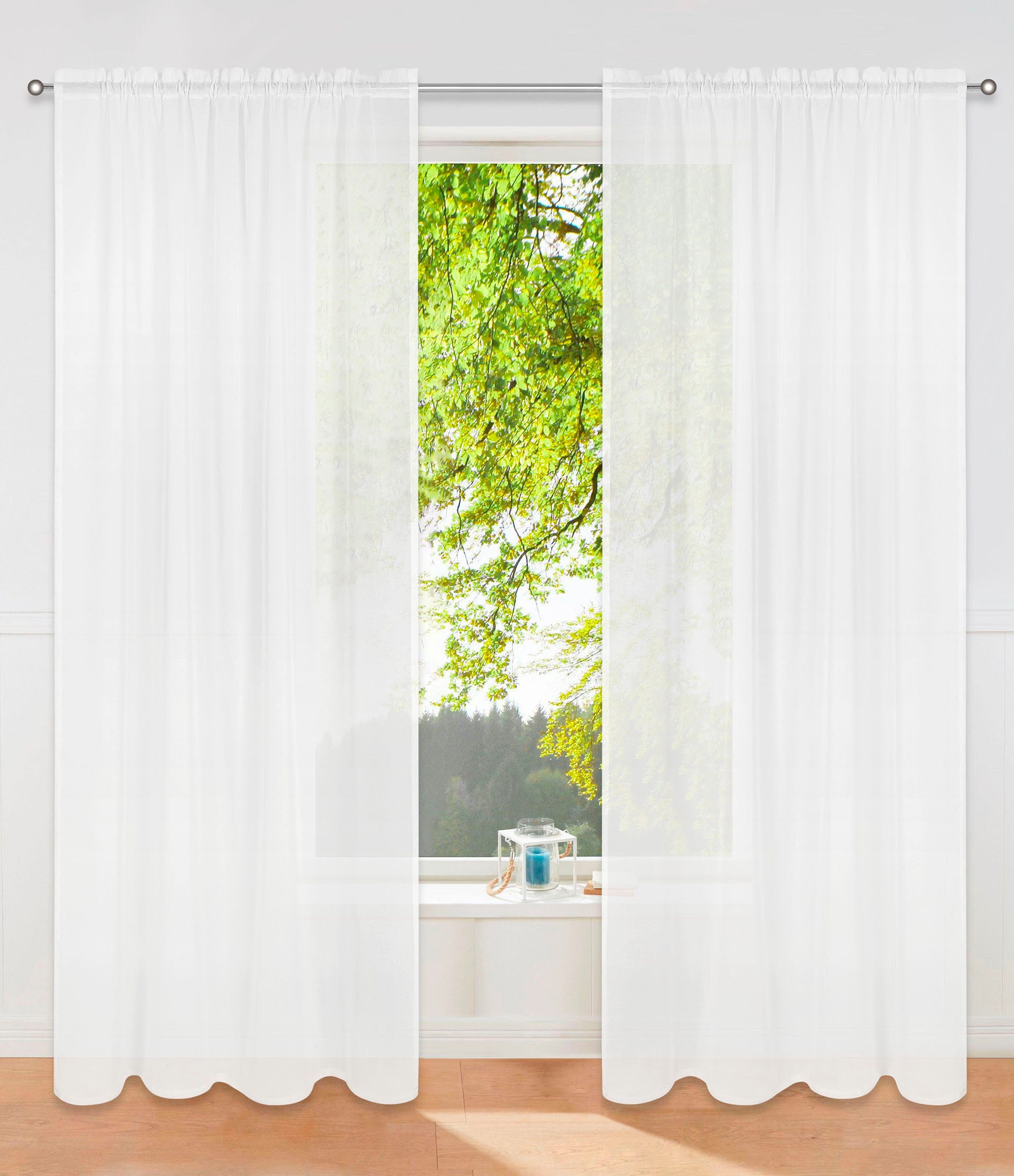 my home Gardine Dolly (1 St), Stangendurchzug, transparent, Polyester, tran günstig online kaufen