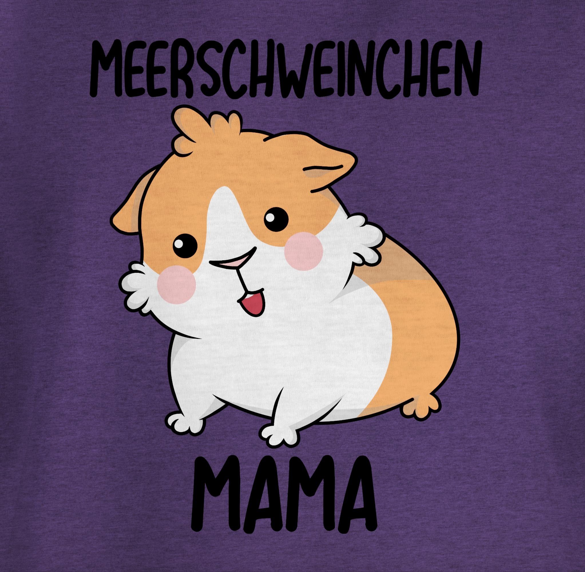Tiermotiv Print T-Shirt Meerschweinchen Shirtracer Mama Animal Meliert 3 Lila