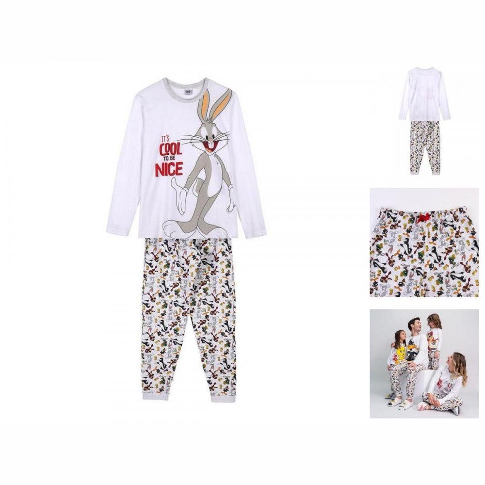 LOONEY TUNES Pyjama Damen Langarm Pyjama 2 Teiler Schlafanzug Nachtwäsche Looney Tunes Gra