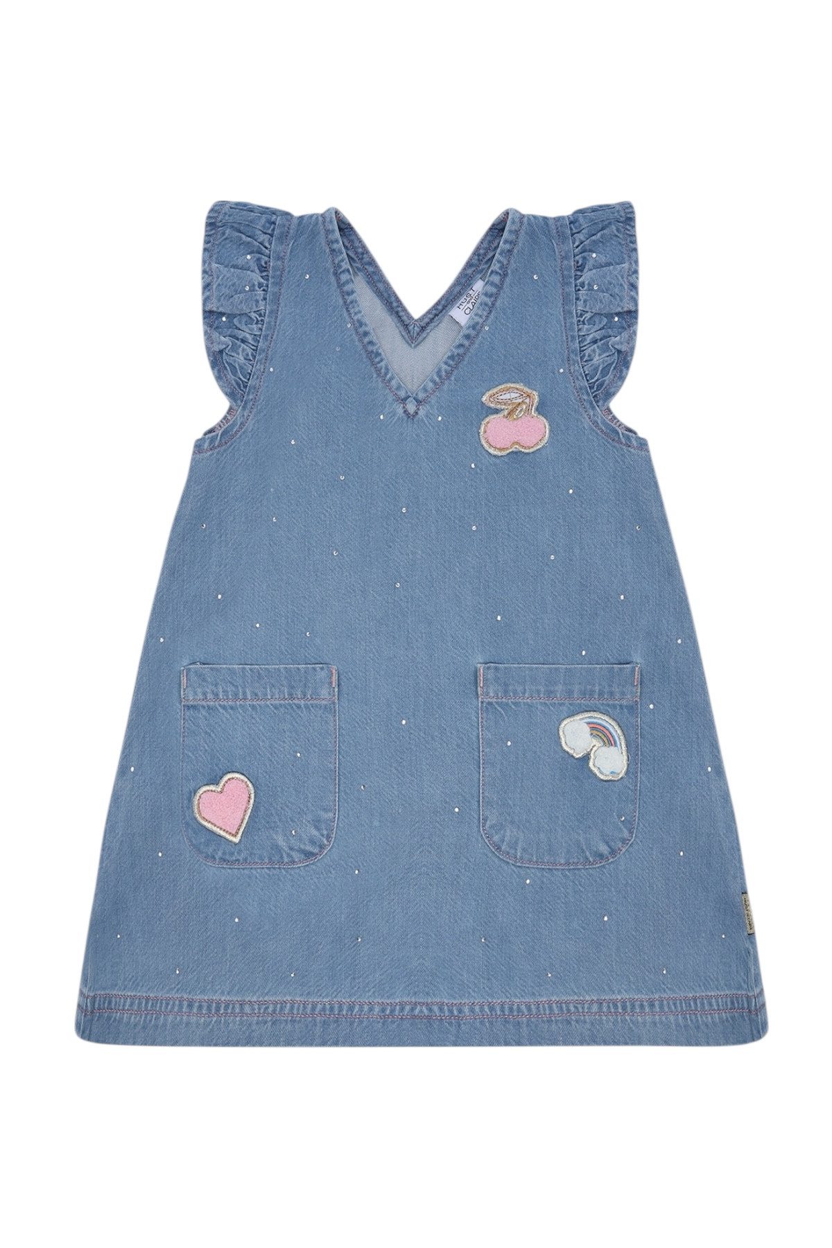 Hust & Claire Jeanskleid HCKaroline Sparkling (1-tlg) Kinder Jeanskleid mit Glitzersteinen Mädchen