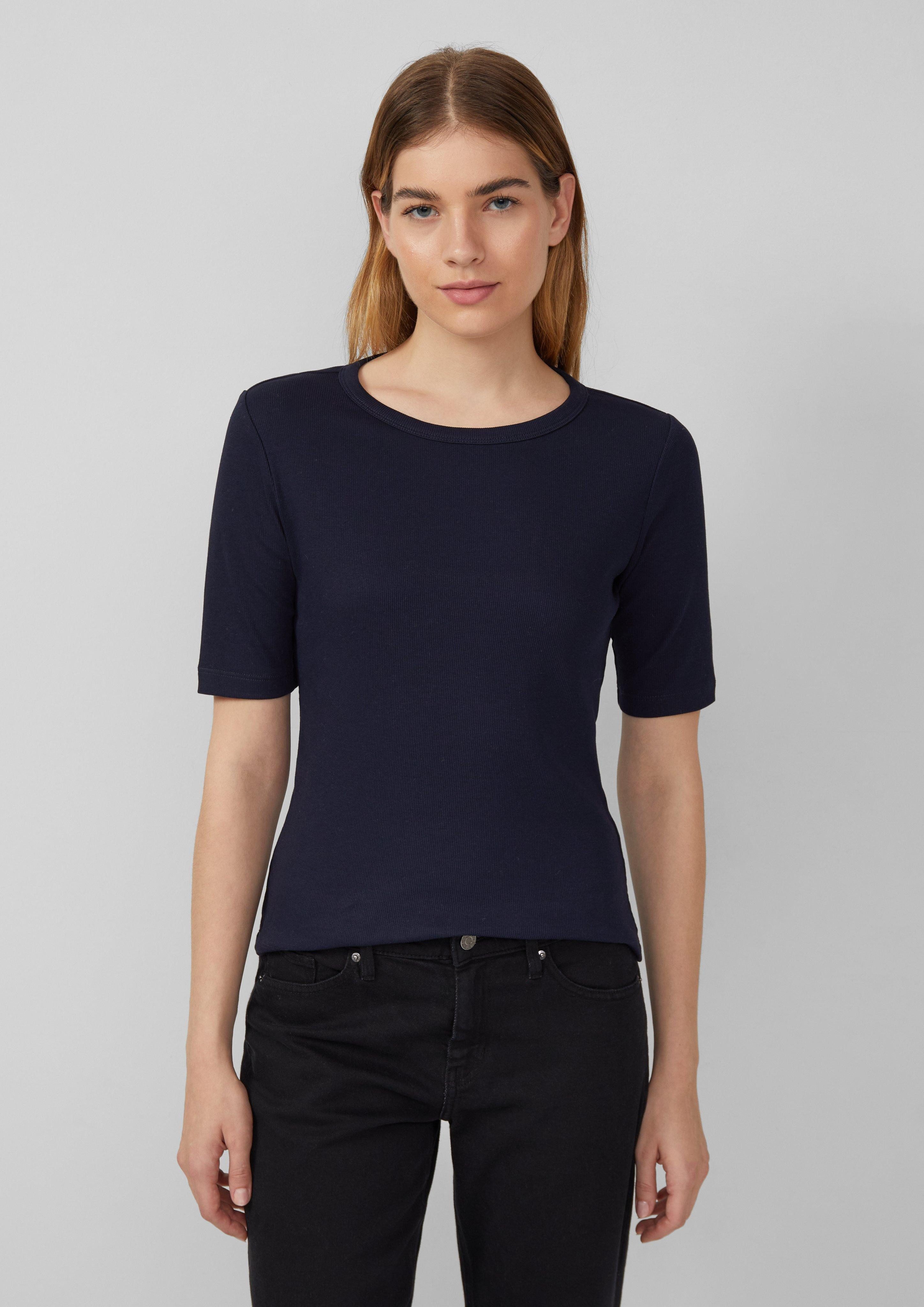 s.Oliver Kurzarmshirt Bequemes Jerseyshirt mit Rippblende günstig online kaufen