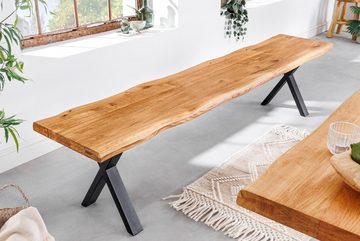 riess-ambiente Sitzbank WILD OAK 200cm natur / schwarz (Einzelartikel, 1-St), Esszimmer · Massivholz · Metall · Eiche · Küche · Flur · Industrial