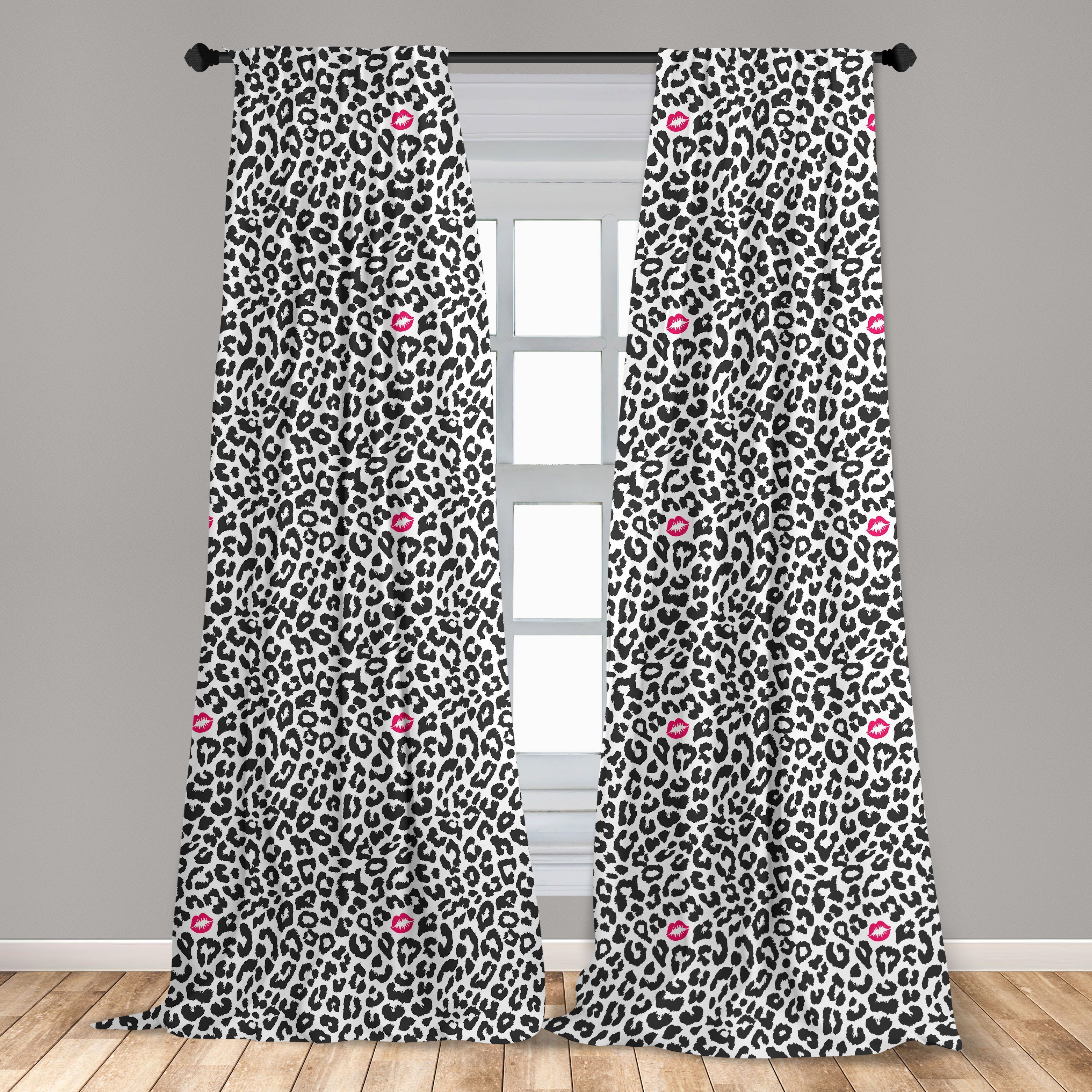 Microfaser, Vorhang für Safari Gepard-Leopard-Kuss Gardine Dekor, Abakuhaus, Schlafzimmer Wohnzimmer