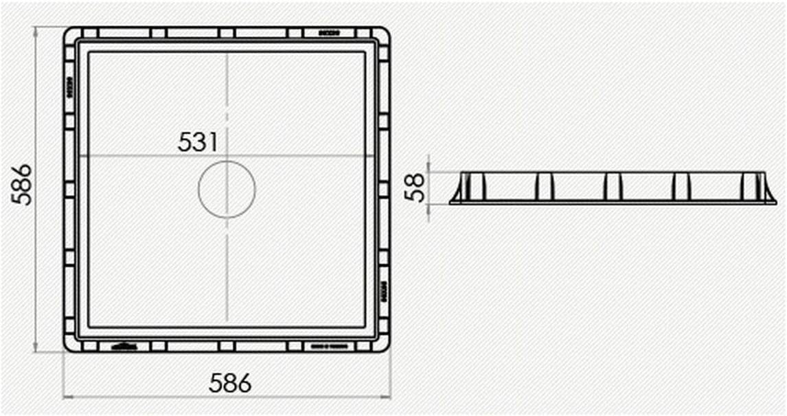 Uzman Erdschacht Schachtabdeckung Revisionsschachtabdeckung (55x55cm), 1-St.