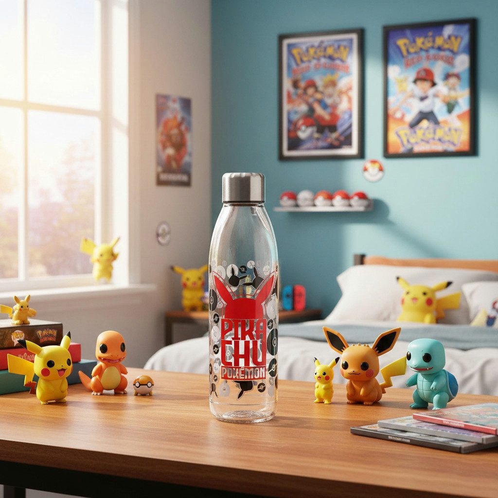 POKÉMON Trinkflasche Pokemon Pikachu Wasserflasche Trinkflasche Flasche XL 980 ml