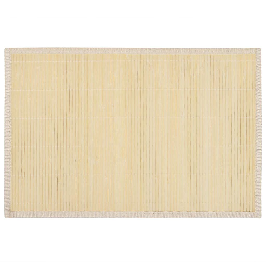 Platzset, 6 Bambus-Platzdeckchen 30 x 45 cm Natur, vidaXL, (1-St)