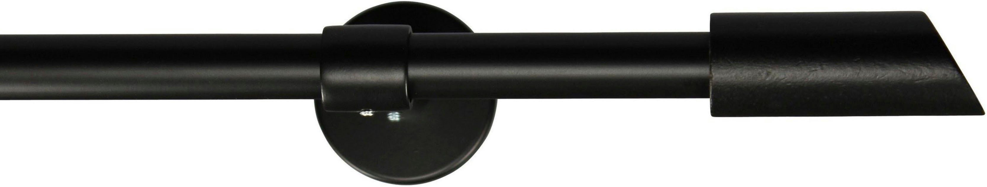 Gardinenstange ZYLI, mit Ringe Ø Bohren, Knopf verlängerbar, verschraubt, ohne GARESA, Metall, 1-läufig, mm, Vorhanggarnitur, 16 abgeschrägt, Wunschmaßlänge