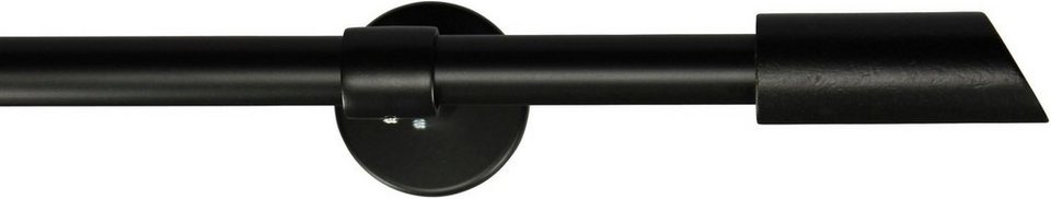 Gardinenstange ZYLI, GARESA, Ø 16 mm, 1-läufig, Wunschmaßlänge, mit Bohren,  verschraubt, Metall, Vorhanggarnitur, verlängerbar, Knopf abgeschrägt, ohne  Ringe