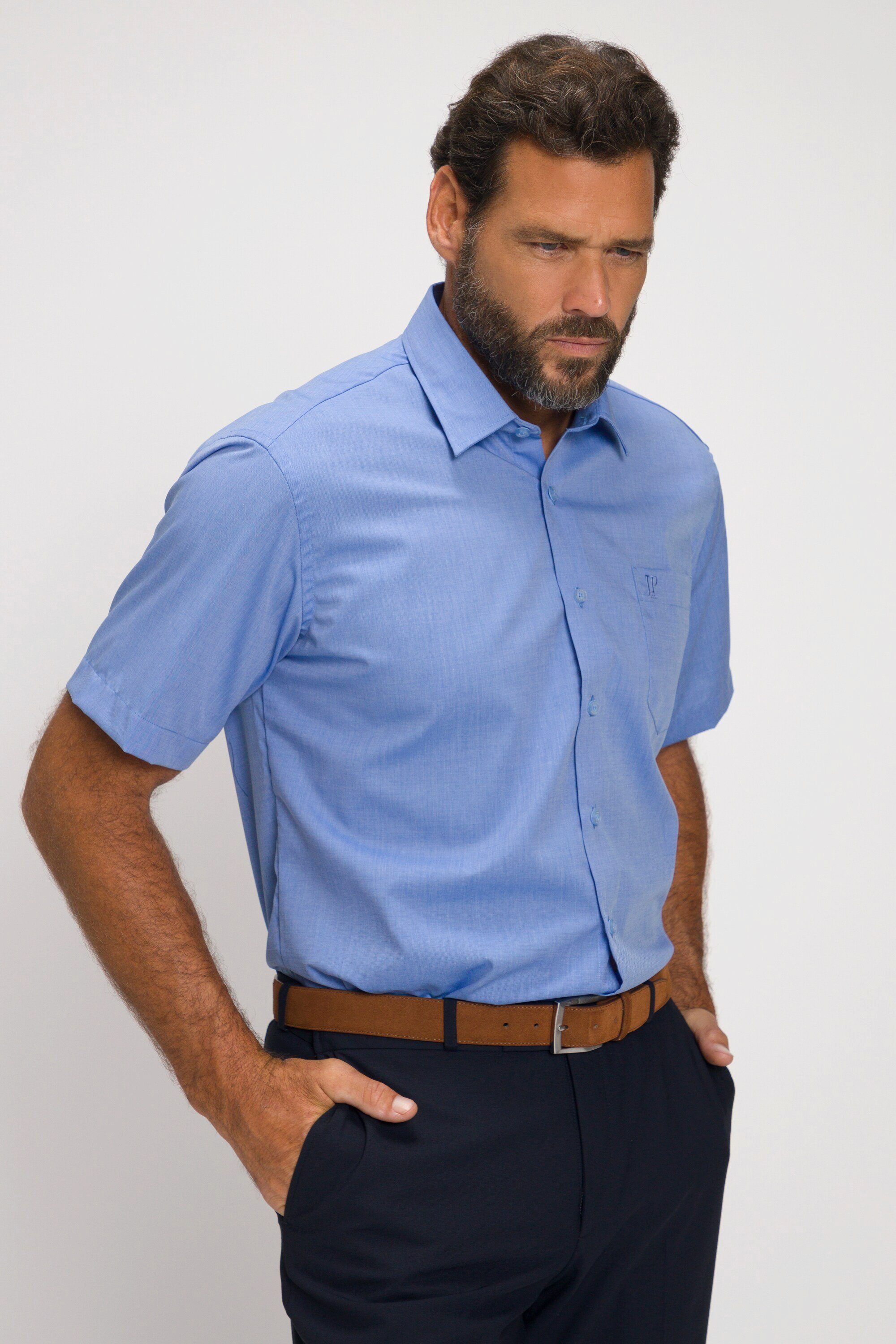 großartig JP1880 Kurzarmhemd Hemd Business bügelfrei bis Halbarm 8XL hellblau Kentkragen