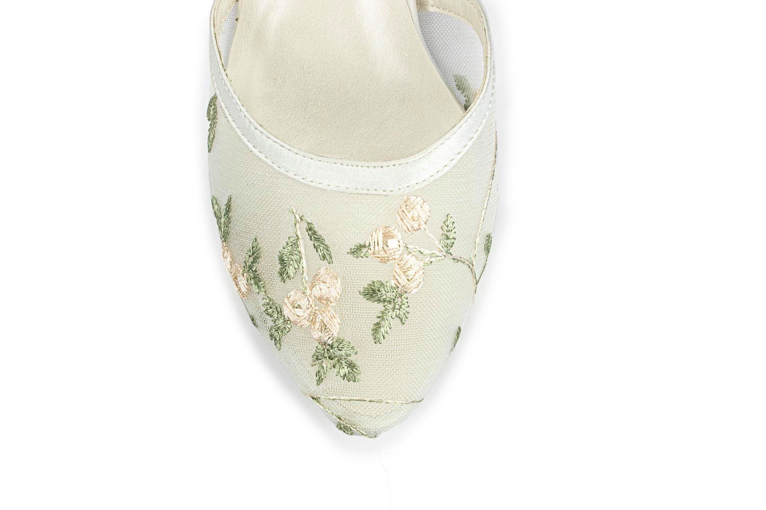 White Lady 878 ivory-natura - bestickte Brautschuhe Pumps