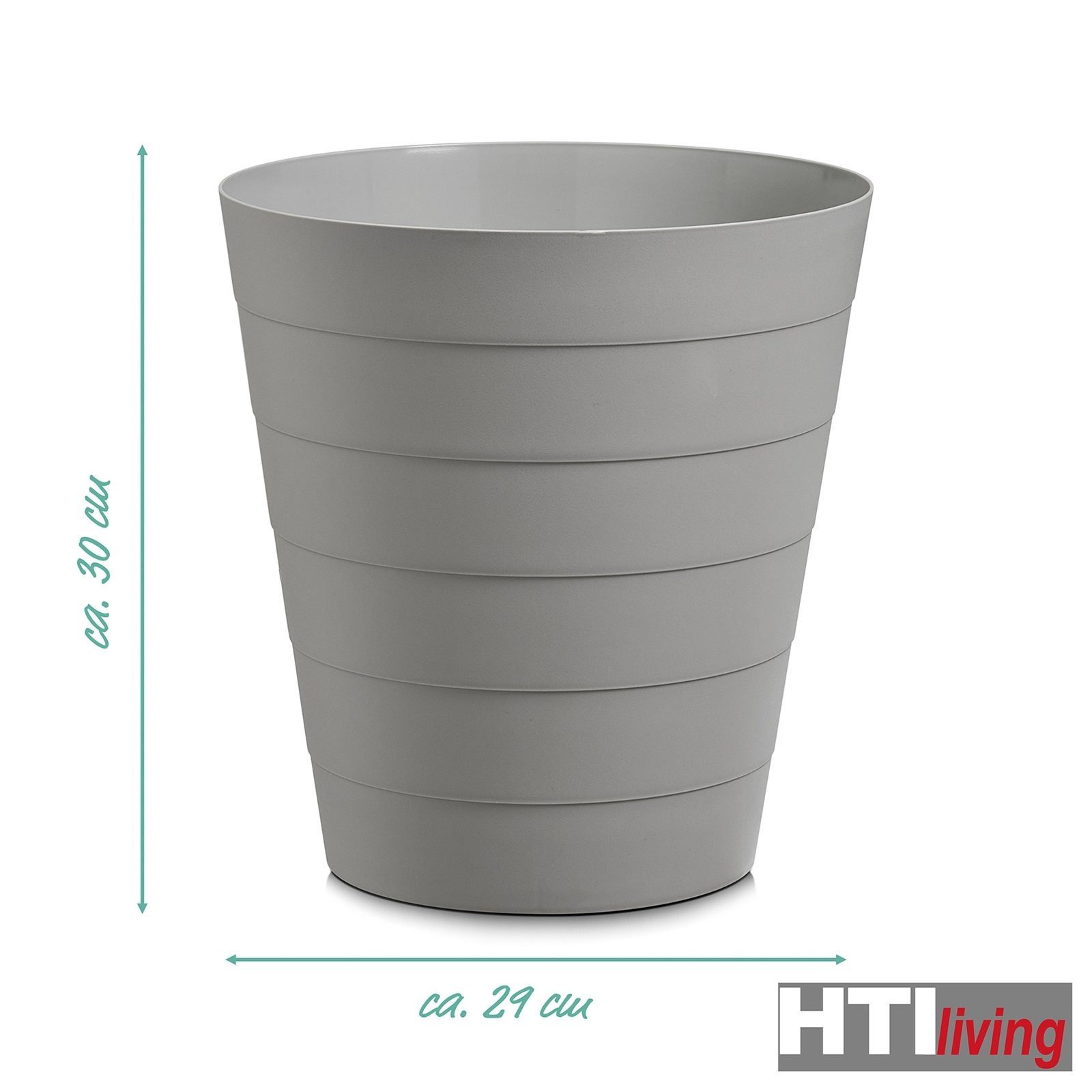 HTI-Living Papierkorb 13,5 Liter Grau Abfalleimer Papierkorb