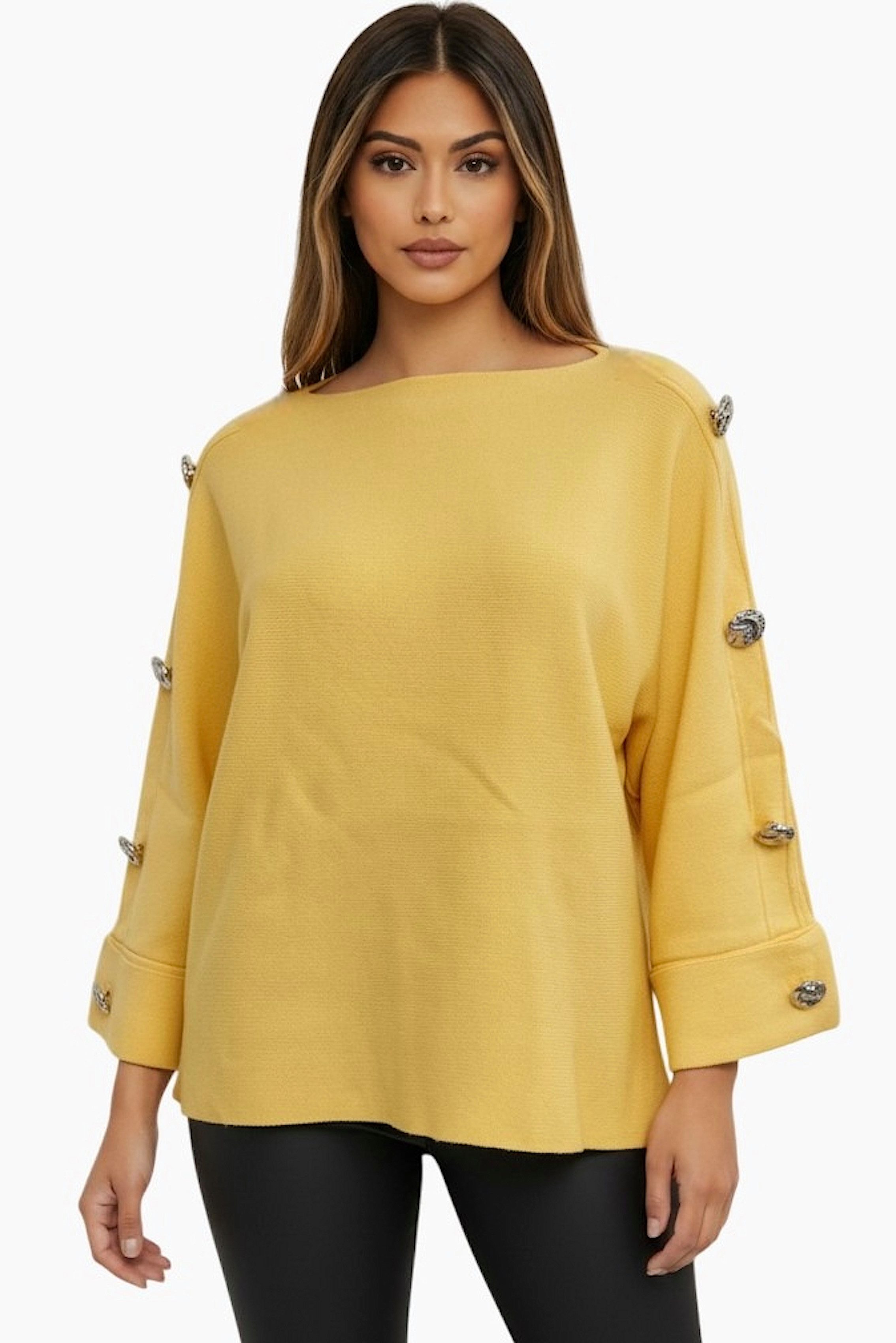 Worldclassca Strickpullover WORLDCLASSCA Damen Strickpulllover Oversize Pullover Knöpfen Langarm Neue Kollektion - Stilvolle und gemütliche Strickmode für Damen