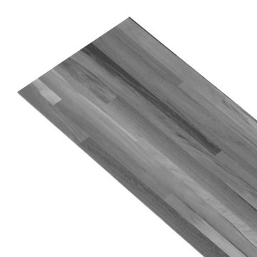 vidaXL Laminat PVC Laminat Dielen Selbstklebend 5,21m² 2mm Gestreift Grau Vinylboden