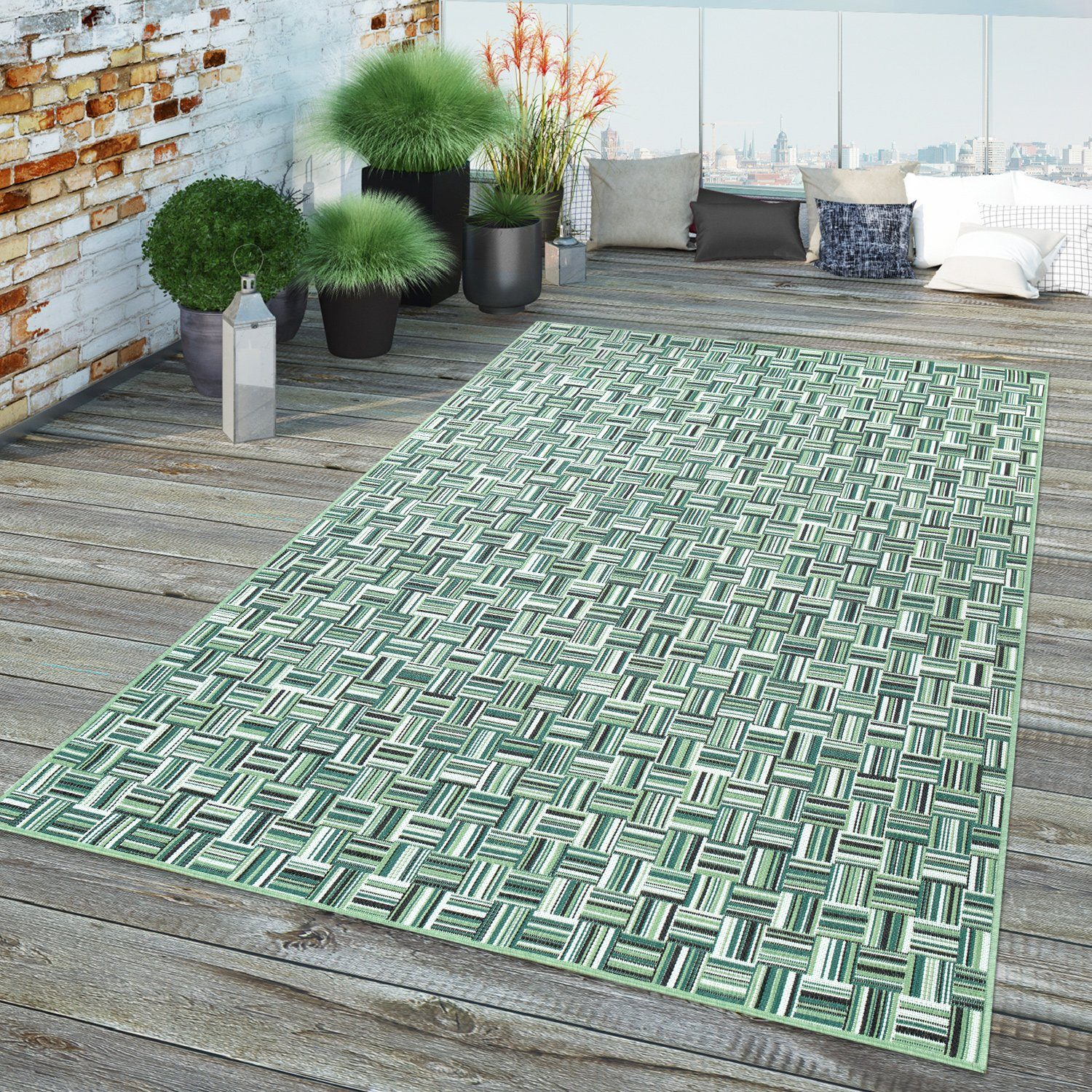 Outdoorteppich In- & Outdoor-Teppich Im Web-Design, TT Home, rechteckig, Höhe: 8 mm