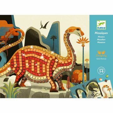 DJECO Kreativset Mosaik Metallische Dinosaurier kreatives Gestalten 8 Bögen