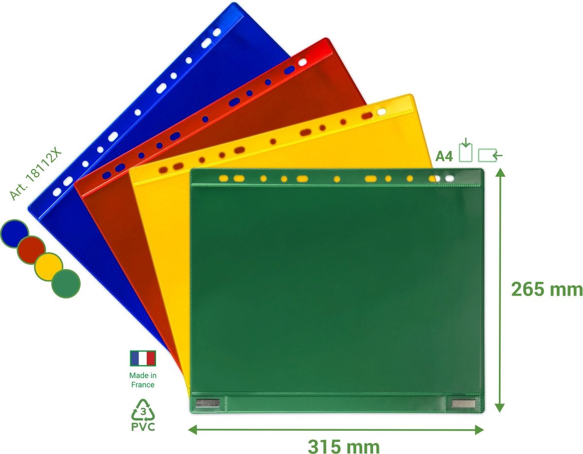 Fächermappe Sichttafel magnetisch A4 E=5 Stück blau