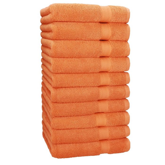 Betz Handtücher 10 Stück Handtücher Premium 100% Baumwolle 50x100 cm orange 100% Baumwolle
