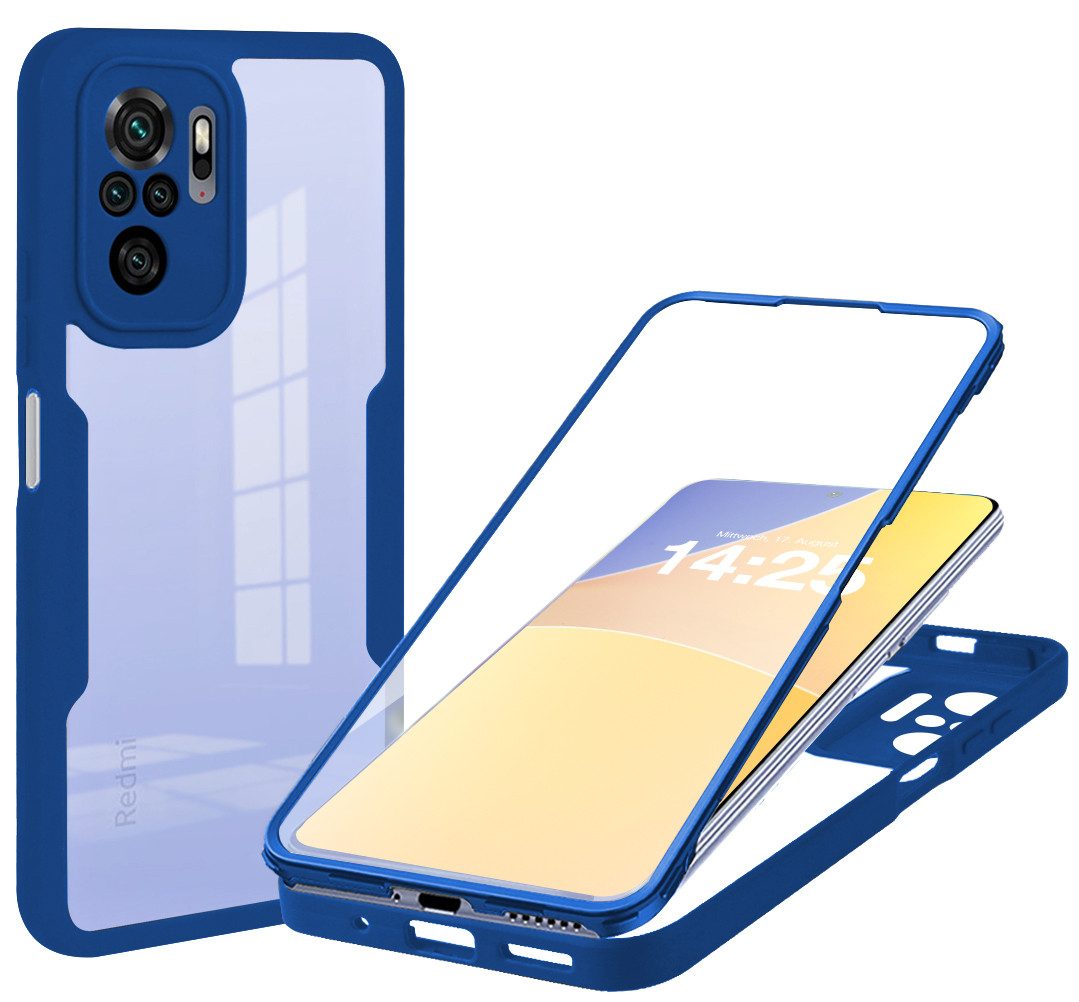 Tec-Expert Handyhülle 360 Grad Hülle für Xiaomi Redmi Note 10 Pro 6.67 Zoll, 6.67, Rundum Schutz Cover Case Hülle robust