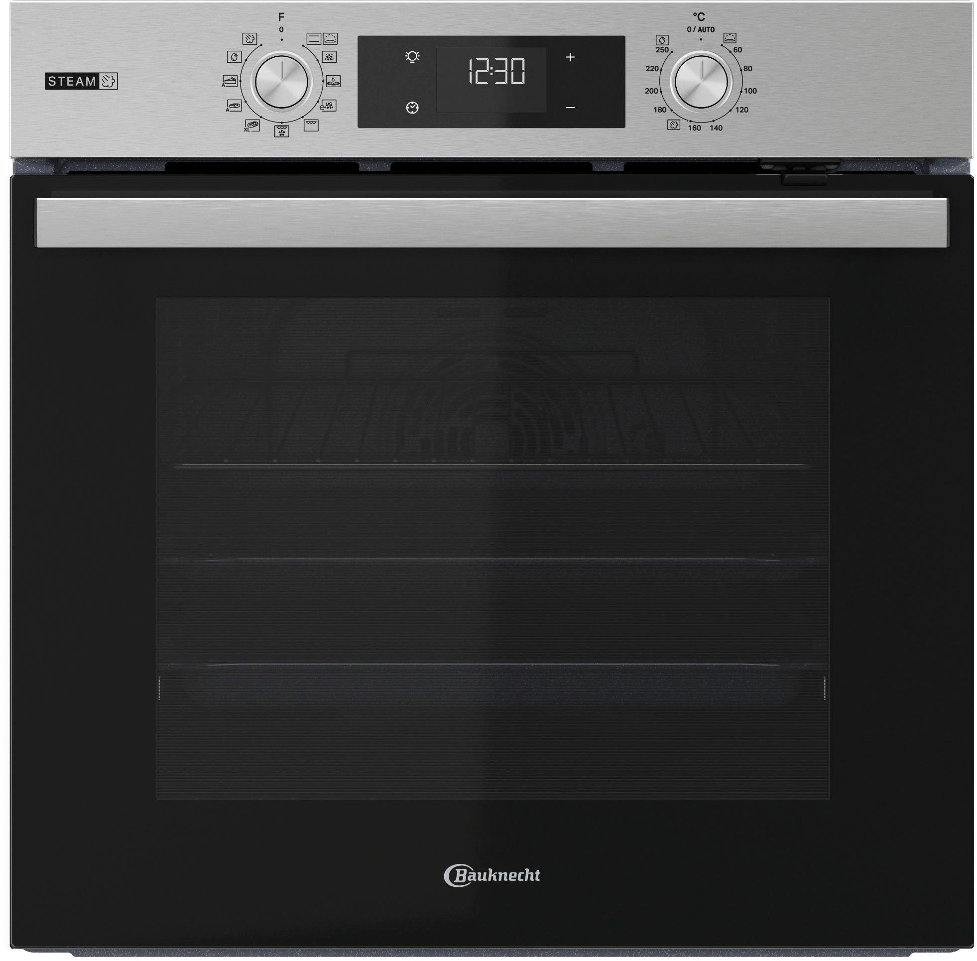BAUKNECHT Einbaubackofen BBA2S85HU1, mit 1-fach-Teleskopauszug, Gentle Steam
