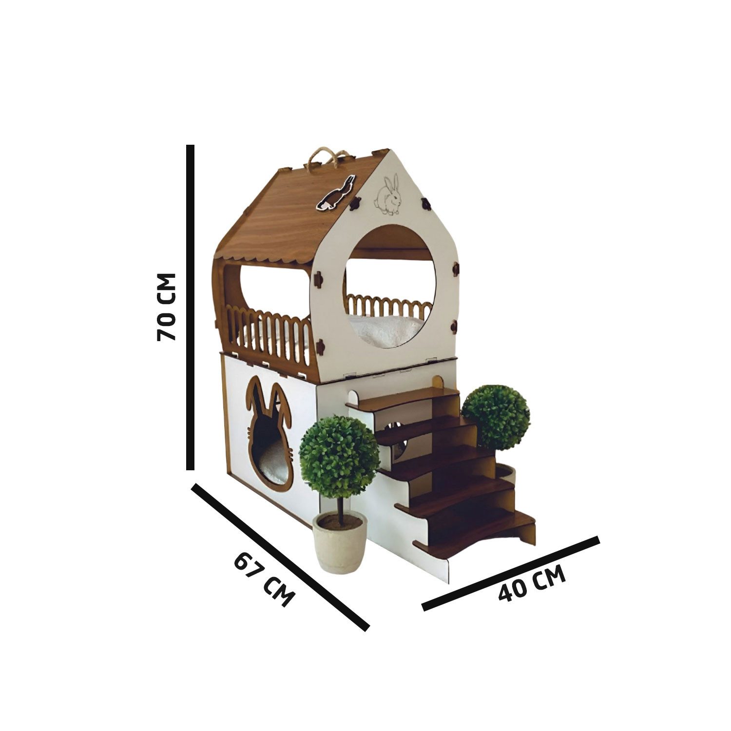 Jungengel Tierhaus XL Kaninchenhaus Hasenhaus Nagerhaus Kaninchenhütte Hasenhütte, Einfache Montage, Aufbauanleitung, Robust & Langlebig, Werkzeugfrei