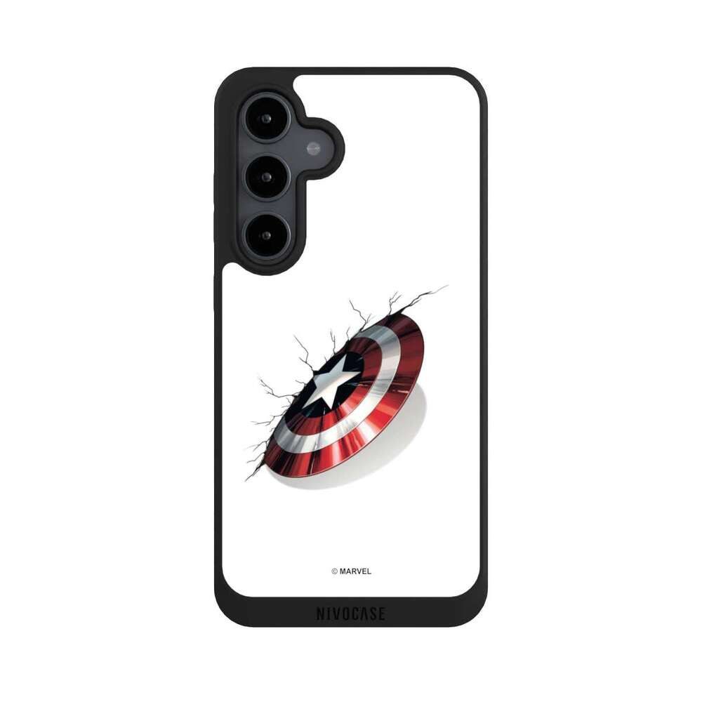 NIVOCASE Handyhülle Captain America Offizielles Lizenzprodukt Marvel, Samsung Galaxy S24 FE 5G Handyhülle Hülle NIVOpure Case Schwarz