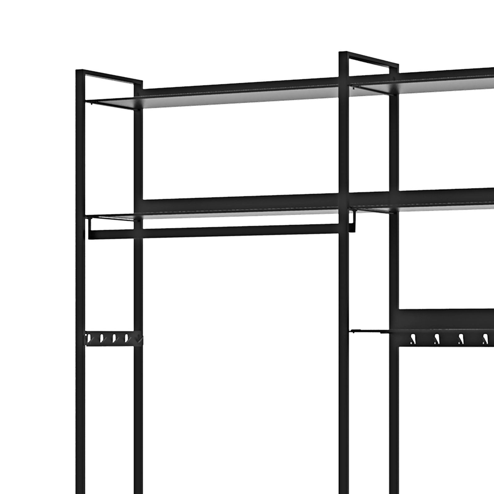Kesseböhmer Leiterregal hochwertiges Regalsystem YouK Garderobenstange schwarz, Garderobenstange 600 mm