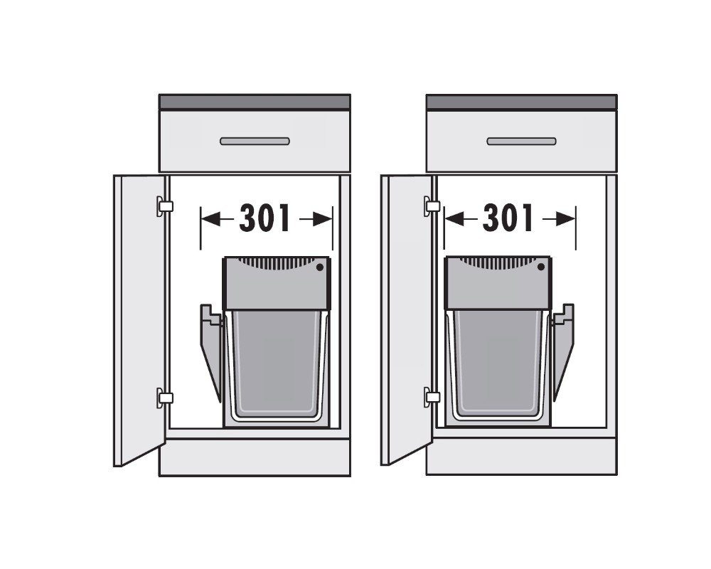 Abfallsammler TA Hailo 3666801 15 Swing Einbaumülleimer, Hailo Liter Tandem plus 2x