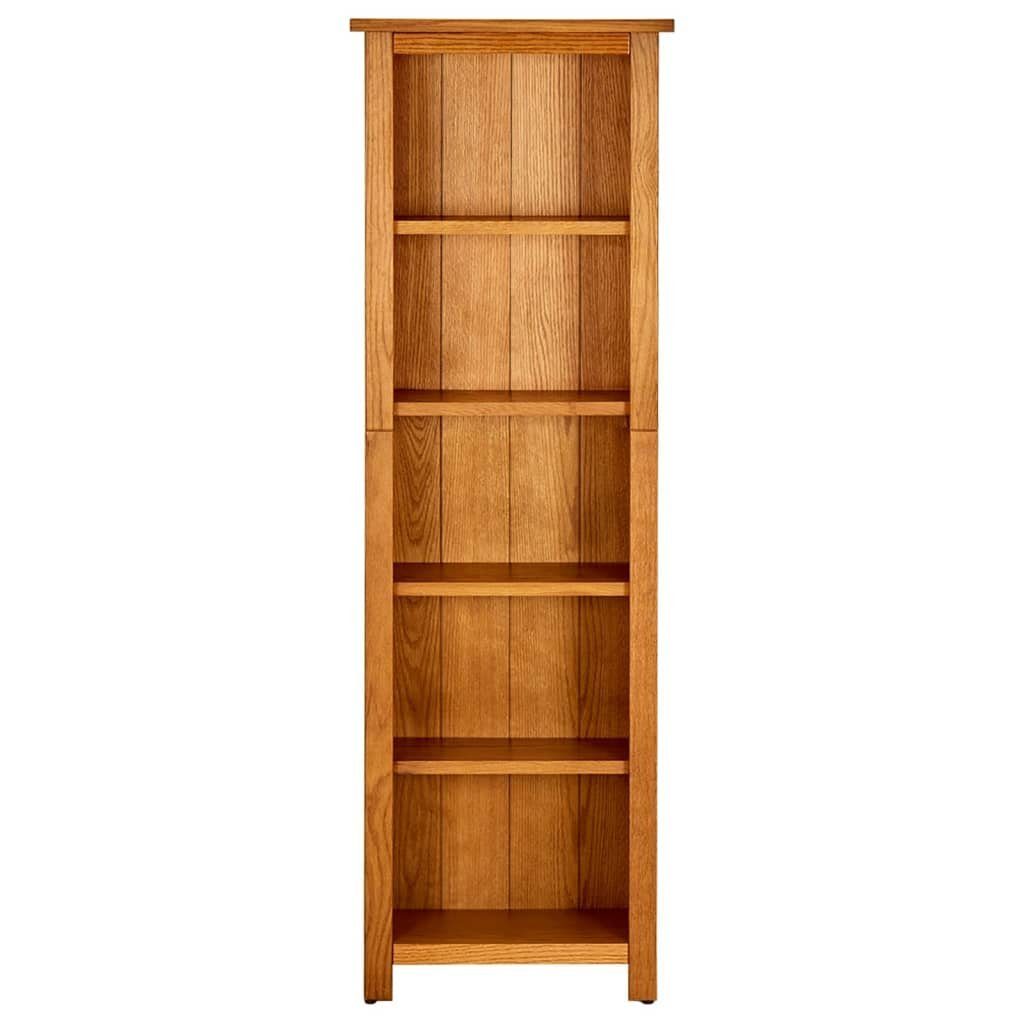 furnicato Bücherregal Massivholz mit Eichenfurnier 45x22x140 cm in, 1-tlg., Stabiles Standregal mit viel Stauraum für das Wohn- oder Arbeitszimmer