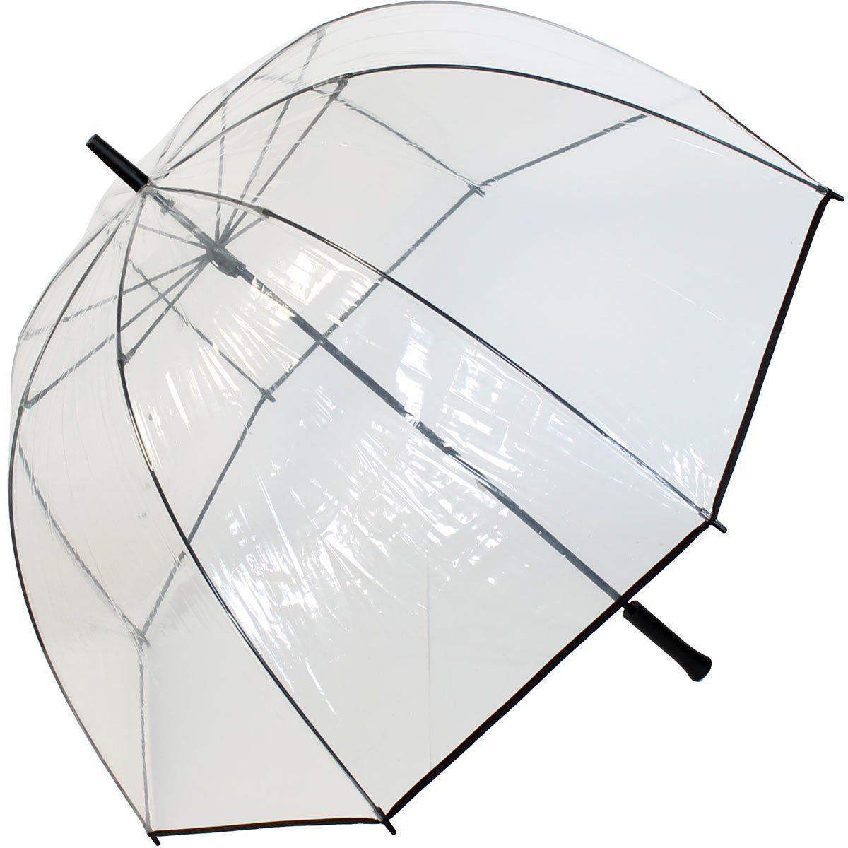 HAPPY RAIN schützt XXL - sehr die transparent Frisur Golfregenschirm Glockenschirm durchsichtig groß