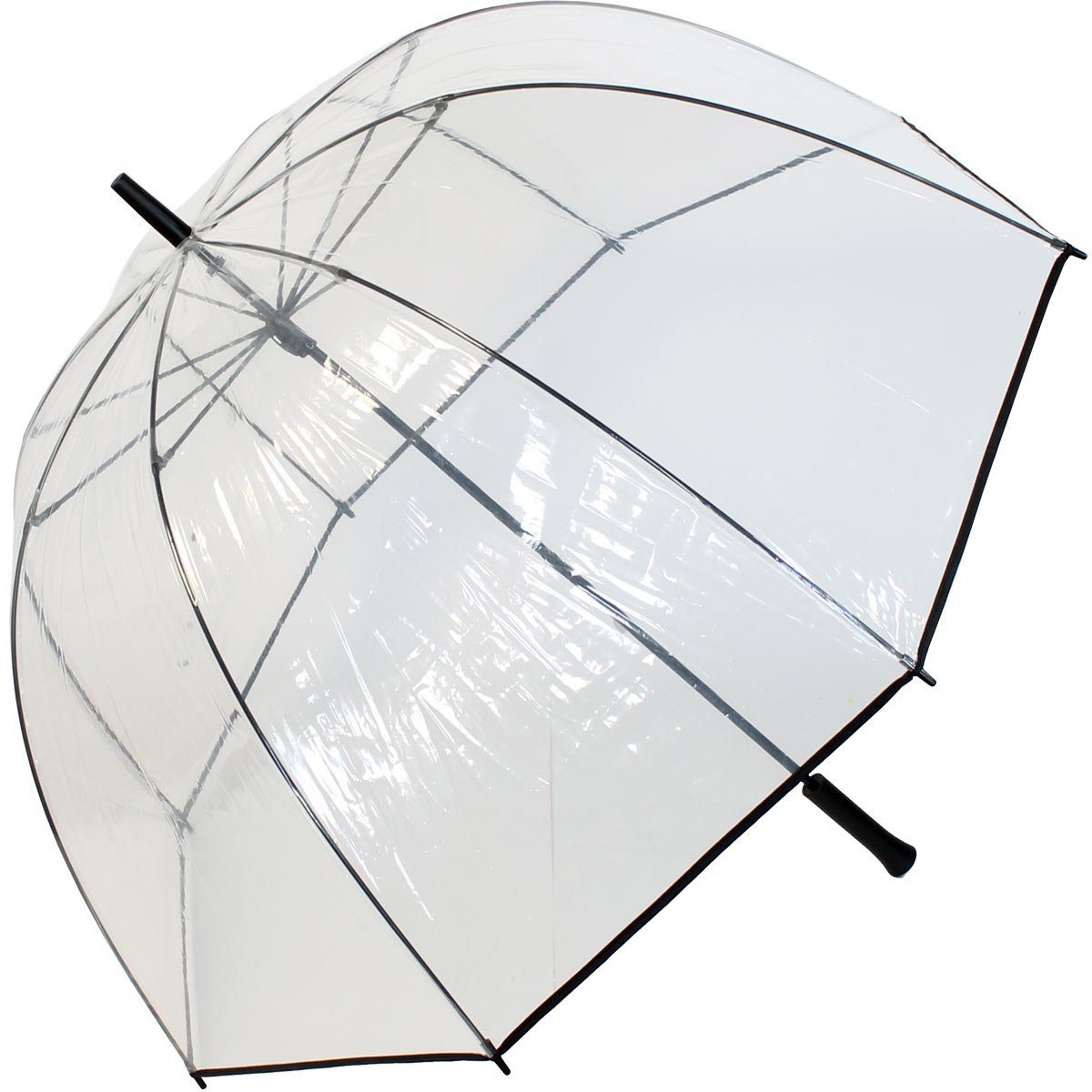 HAPPY RAIN Langregenschirm XXL Glockenschirm transparent sehr groß, extra-groß