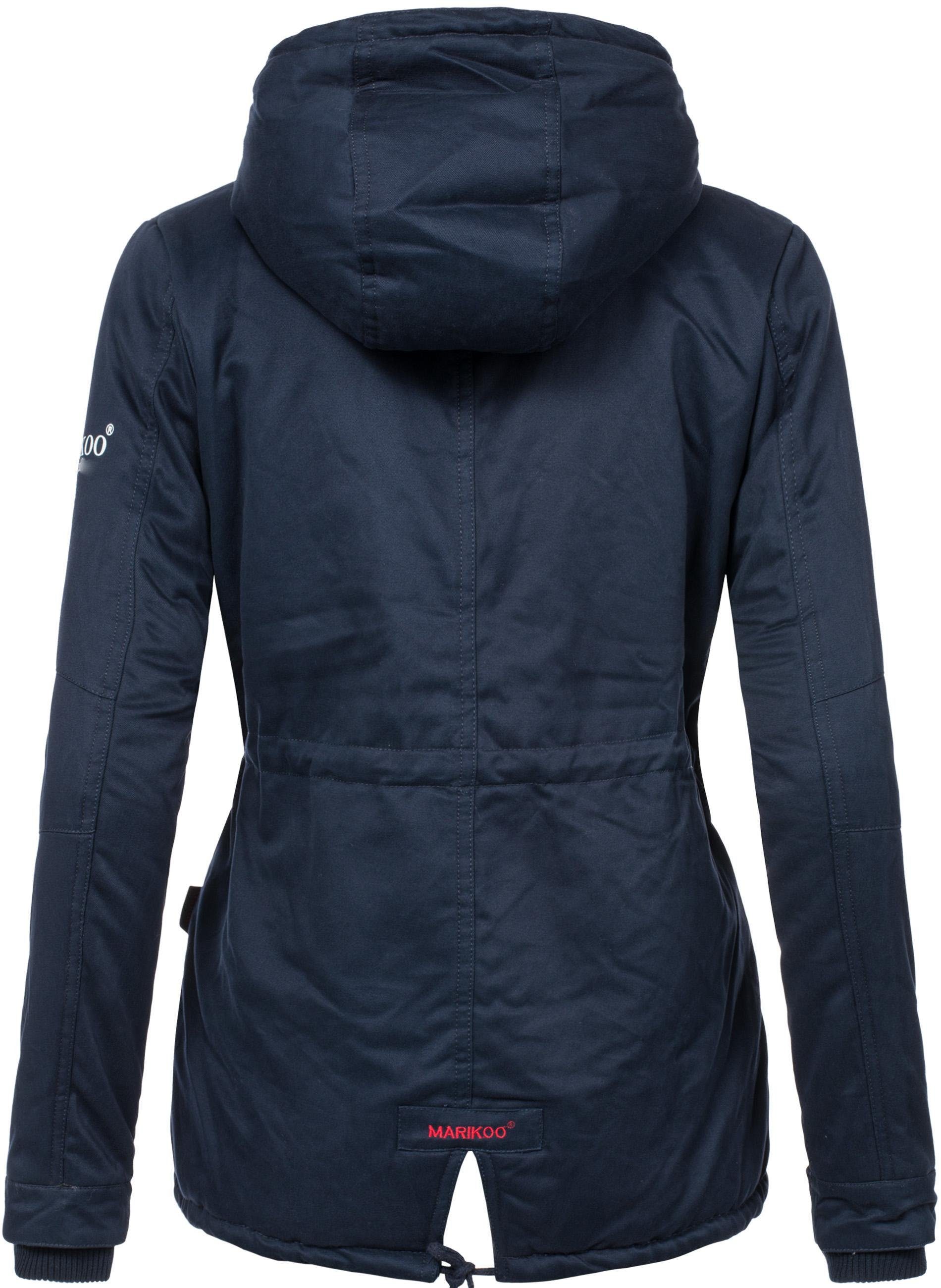 Marikoo Winterjacke Manolya stylischer Kurzmantel mit weichem Teddyfell-Futter