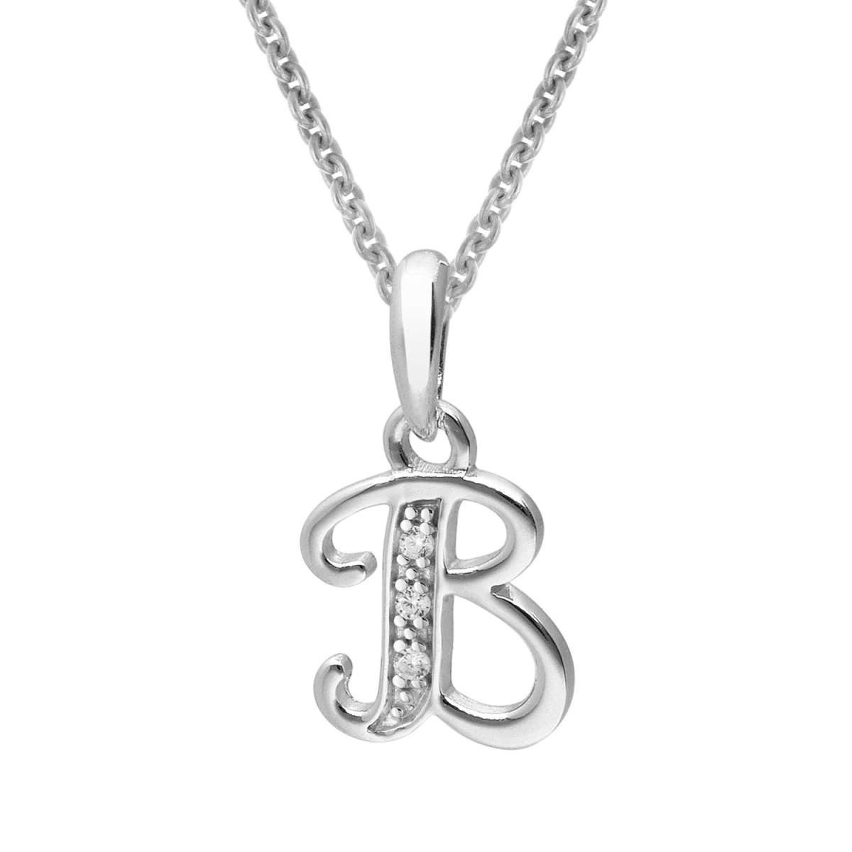 trendor Kette mit Anhänger 21240-B, mit Buchstabe B 925 Silber Rhodiniert