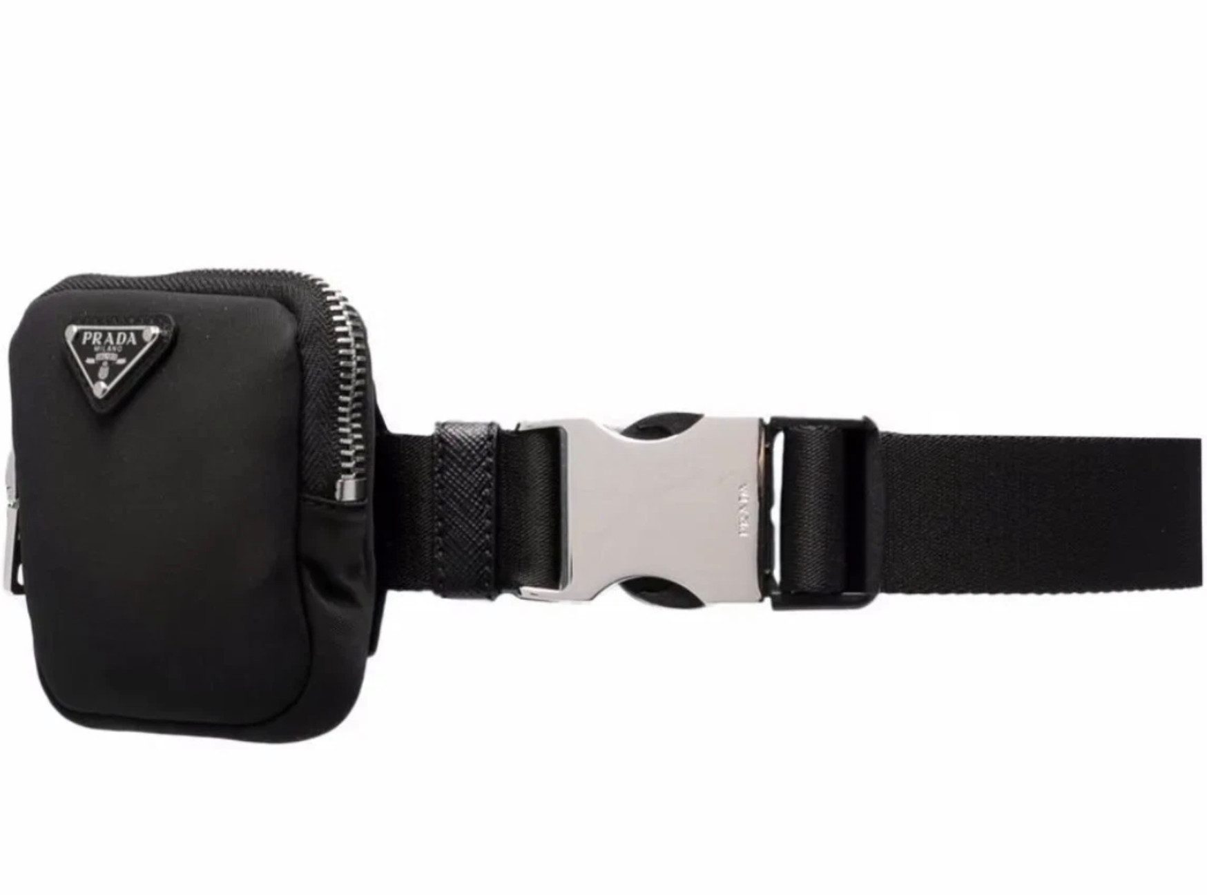 PRADA Gürteltasche Gürtel mit Mini Pouch Tasche Bauchtasche Unisex, Herausnehmbare Mini-Pouch bietet Platz für Kleinigkeiten