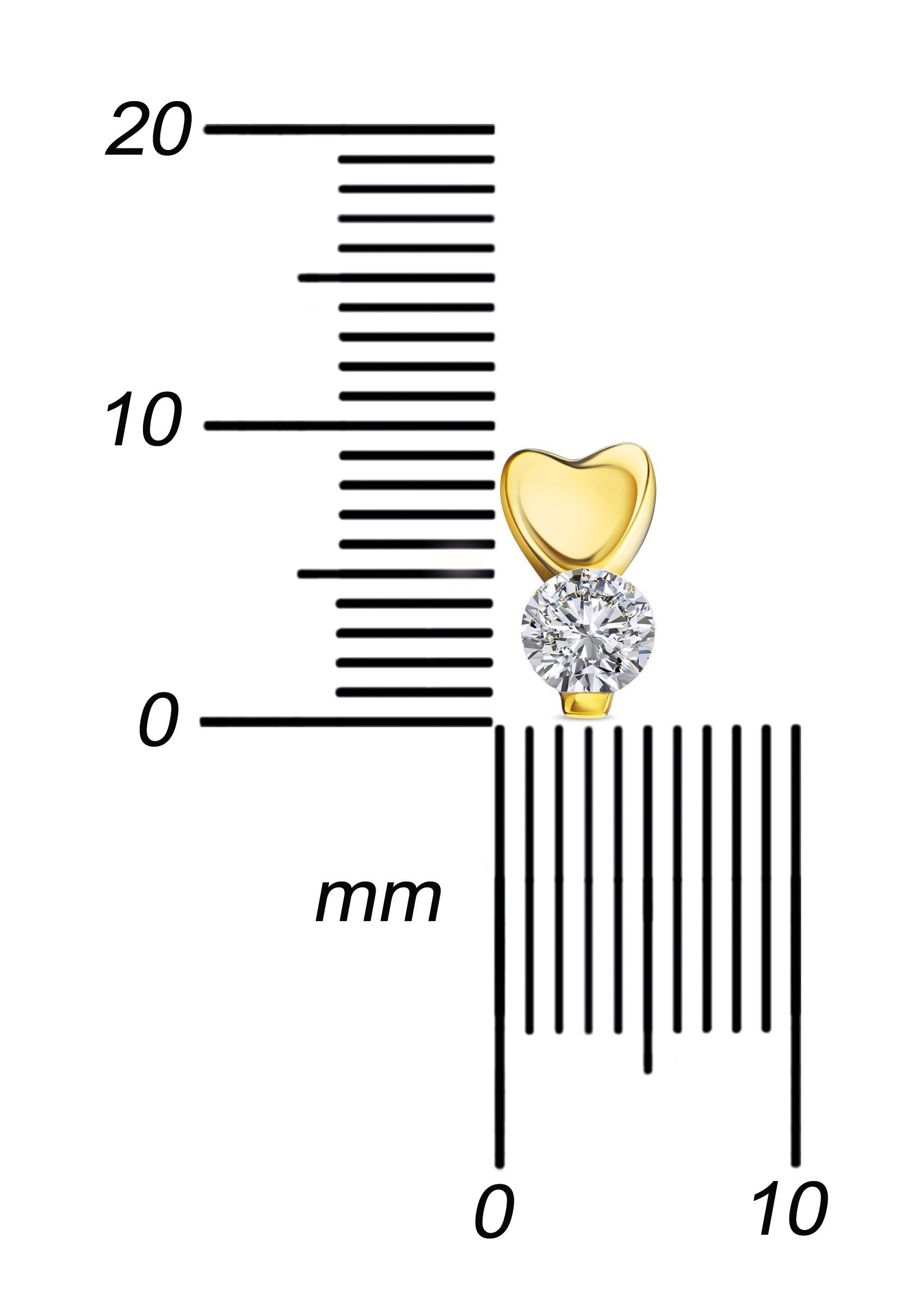 JEVELION Kristallanhänger Zikonia-Herz Anhänger 585 Made Kettenanhänger und - in (Goldanhänger, für Gold Kinder), Germany Damen