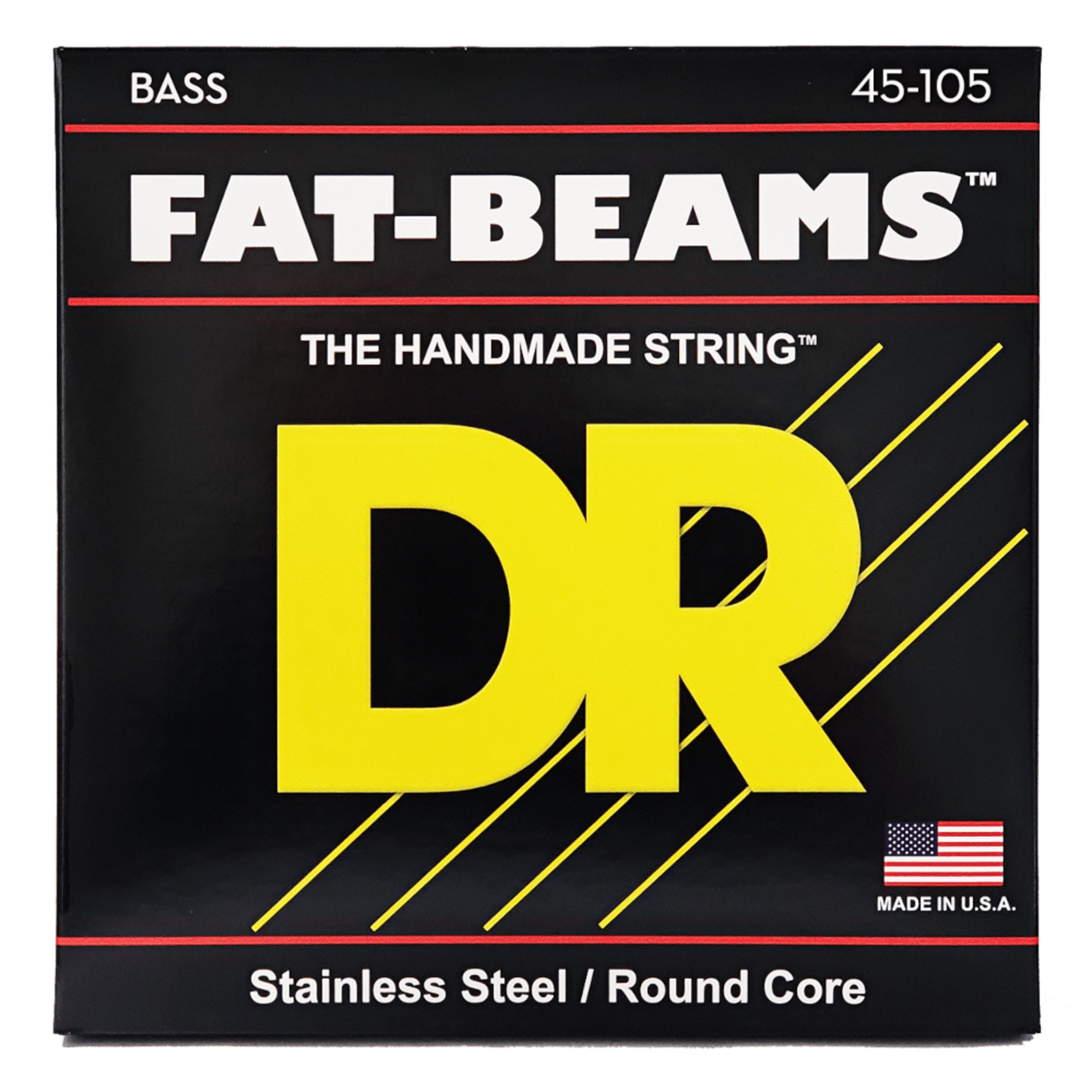 DR Saiten, FB-45 Fat-Beams Bass Strings 45-105 - Saitensatz für 4-Saiter E-Bass