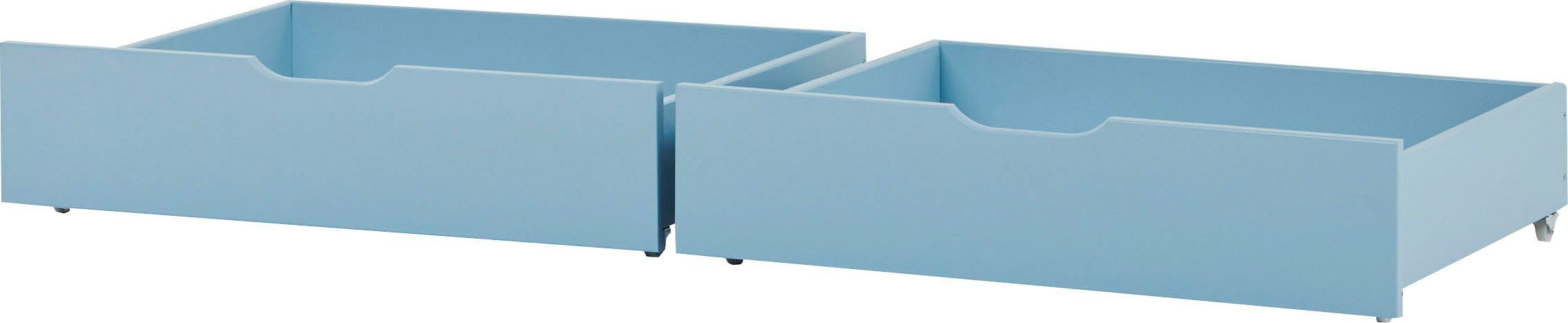 Hoppekids Bettschubkasten ECO Comfort (2 St), auf Rollen in 7 Farben erhältlich 2 St. blau
