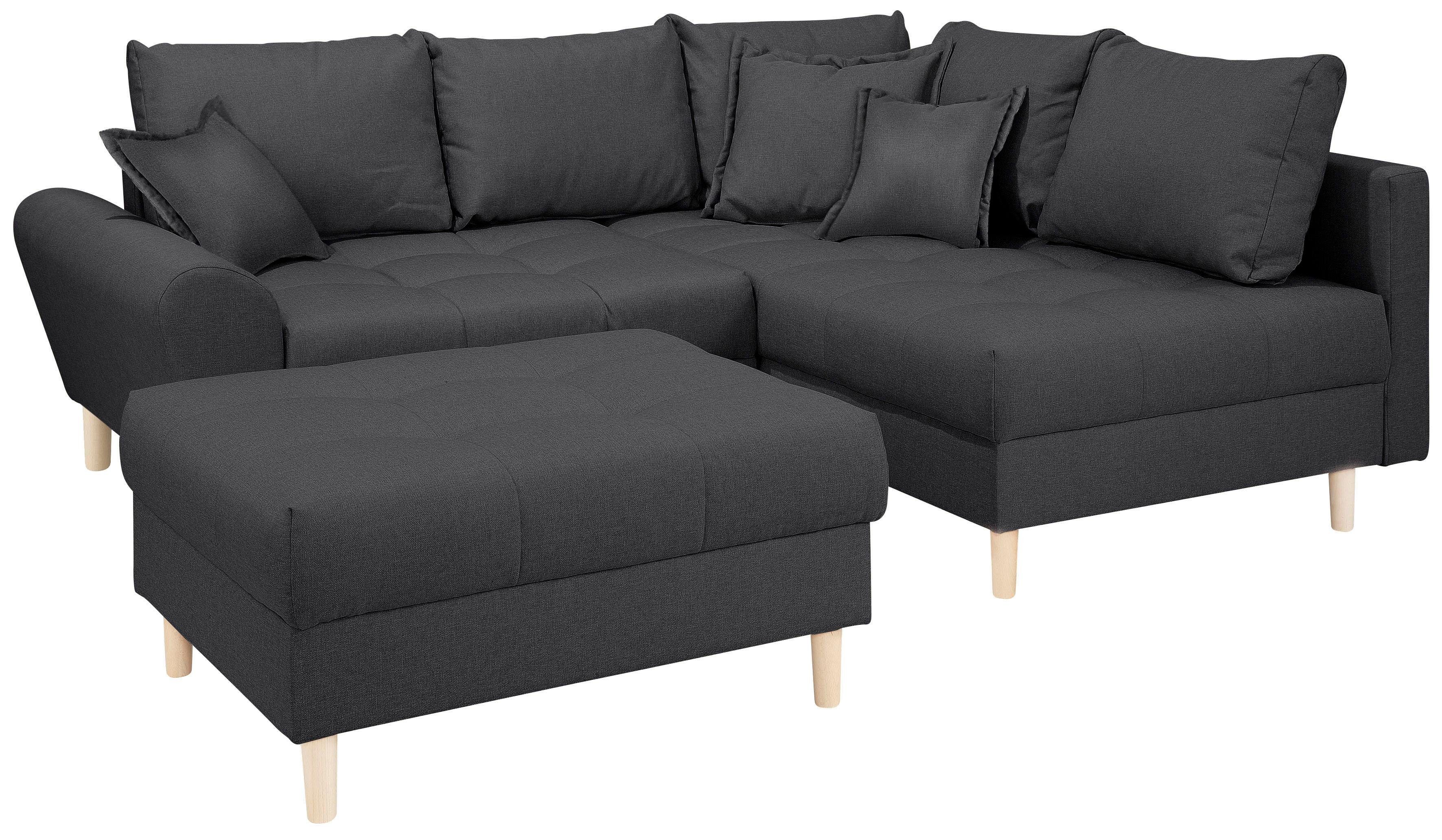 Home affaire Ecksofa Rice L-Form, B: 223 cm - OTTO. Verlässliche Qualität., Set: Sofa & Hocker, 3 Zierkissen, Federkern