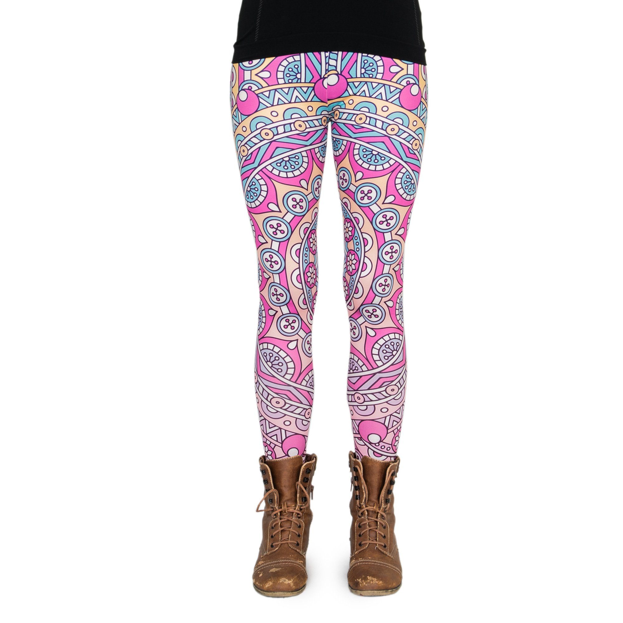 cosey Leggings Mandala Line Leggings (Einheitsgröße XS - L) Retro Blumen