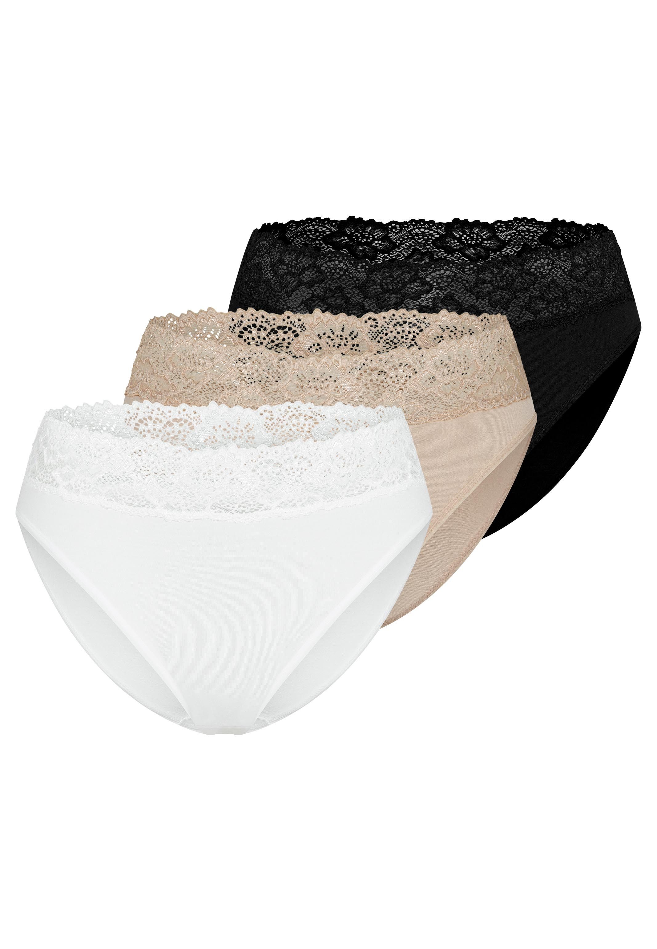 Nina Von C. Jazz-Pants Slips 3er Pack Slipboutique (Spar-Set, 3-St) Jazz Pants - Blickdicht - Mit breitem Spitzenbund
