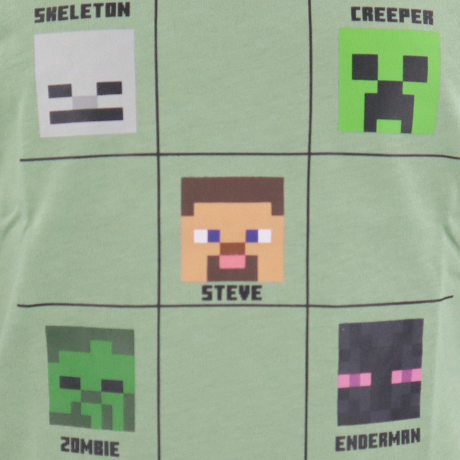Minecraft Print-Shirt Minecraft Steve Kinder Baumwolle Gr. 100% 116 bis Creeper 152, Zombie T-Shirt jungen