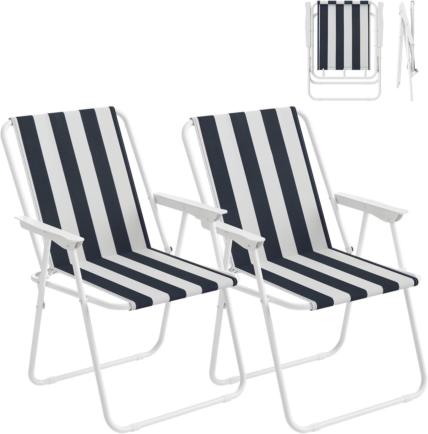 Woltu Campingstuhl (2 St), Angelstuhl Ultraleichter, mit Armlehnen, klappbar