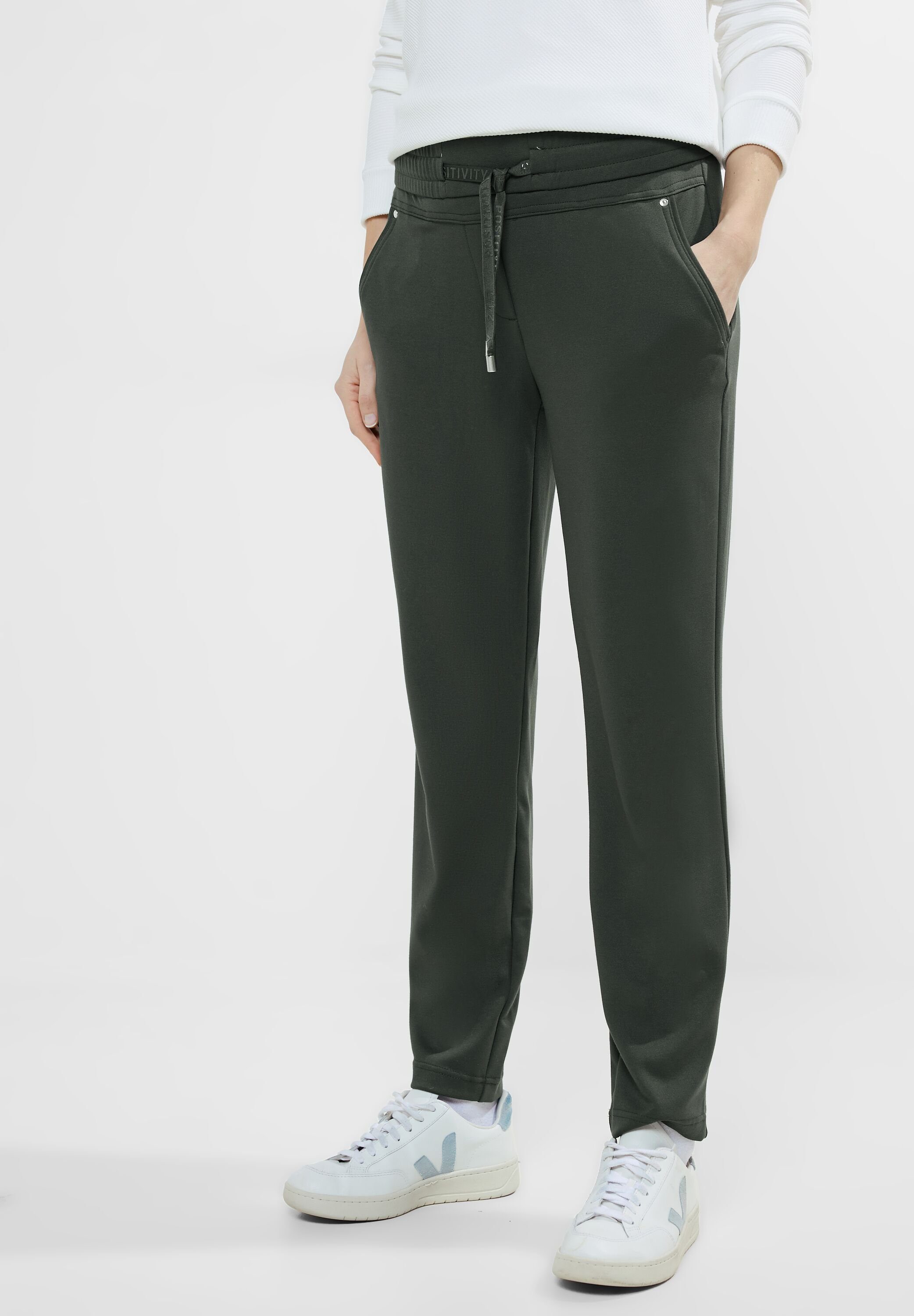 Cecil Jogger Pants Tracey Solid mit Kordel und Eingrifftaschen