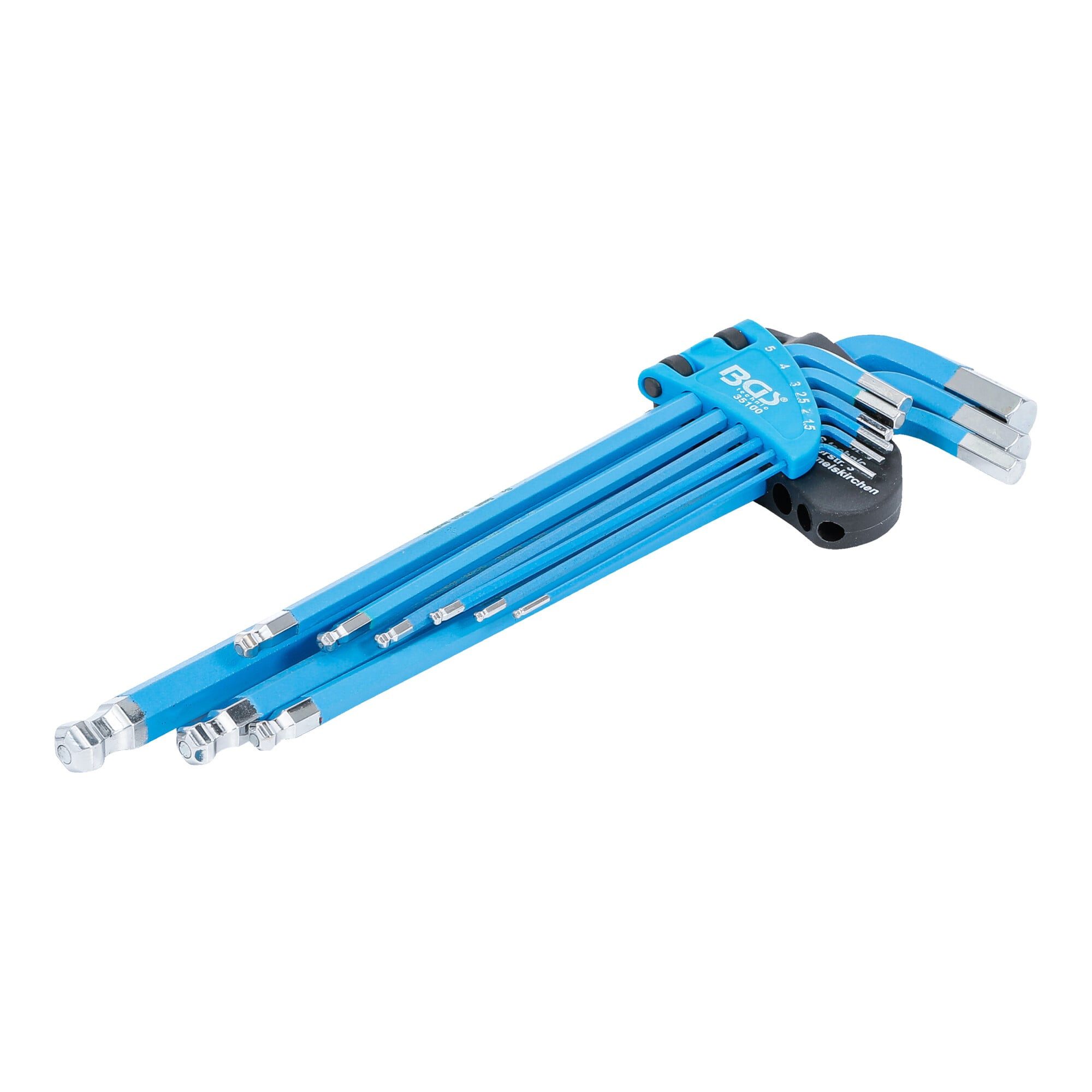 BGS technic Innensechskantschlüssel BGS Winkelschlüssel-Satz extra lang Innensechskant/Innensechskant mit